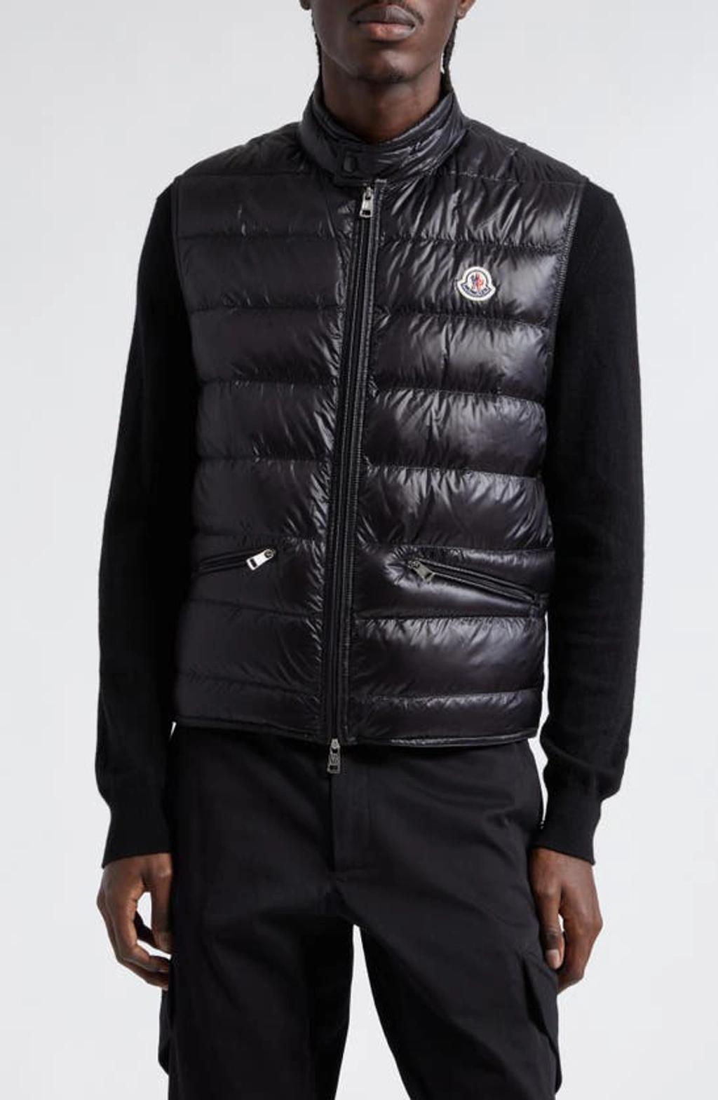 MONCLER High Collar Puffer Quilted Sleeveless Jacket In Black Product Image