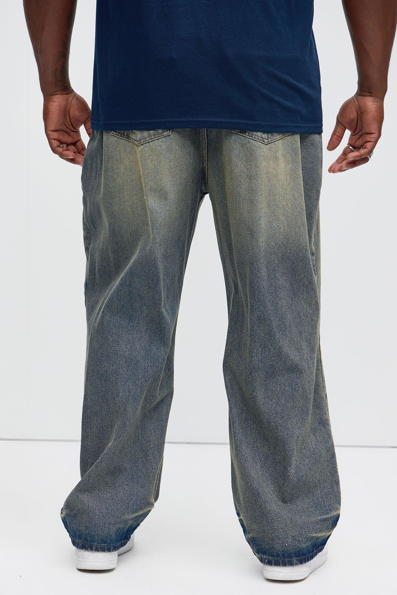 James Distressed Vintage Baggy Jeans - Vintage Blue Wash Product Image