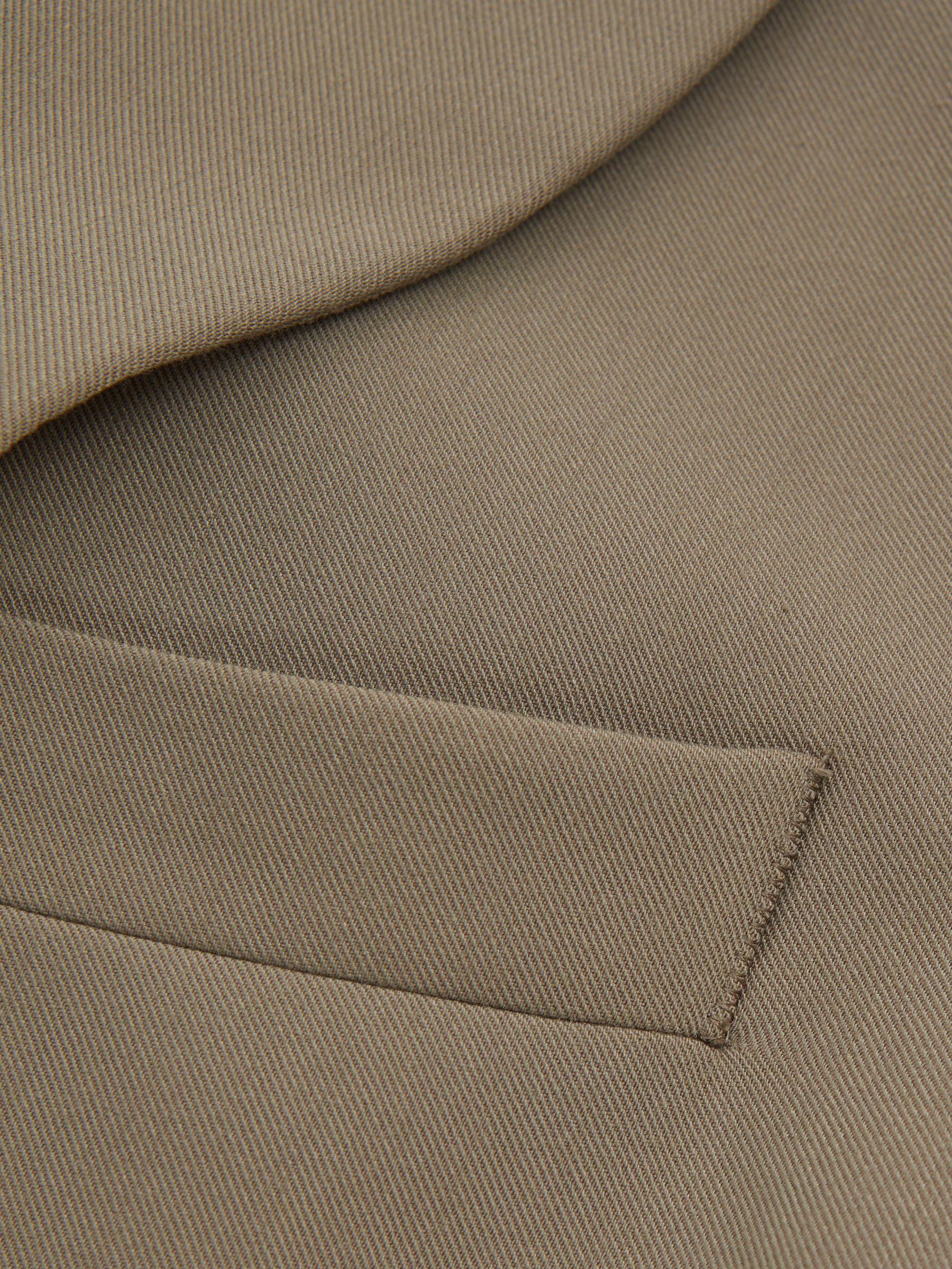 Petite Double Breasted Longline Suit Waistcoat in Khaki Product Image