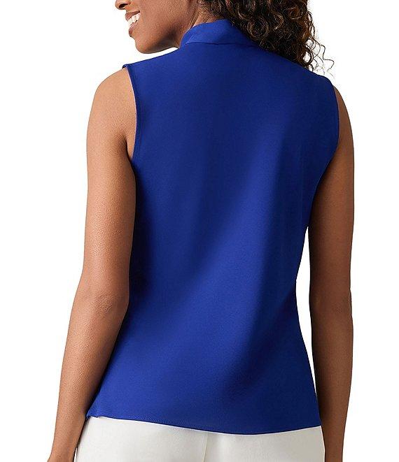 Kasper Sleeveless V-Neck Tie Front Sash Blouse Product Image