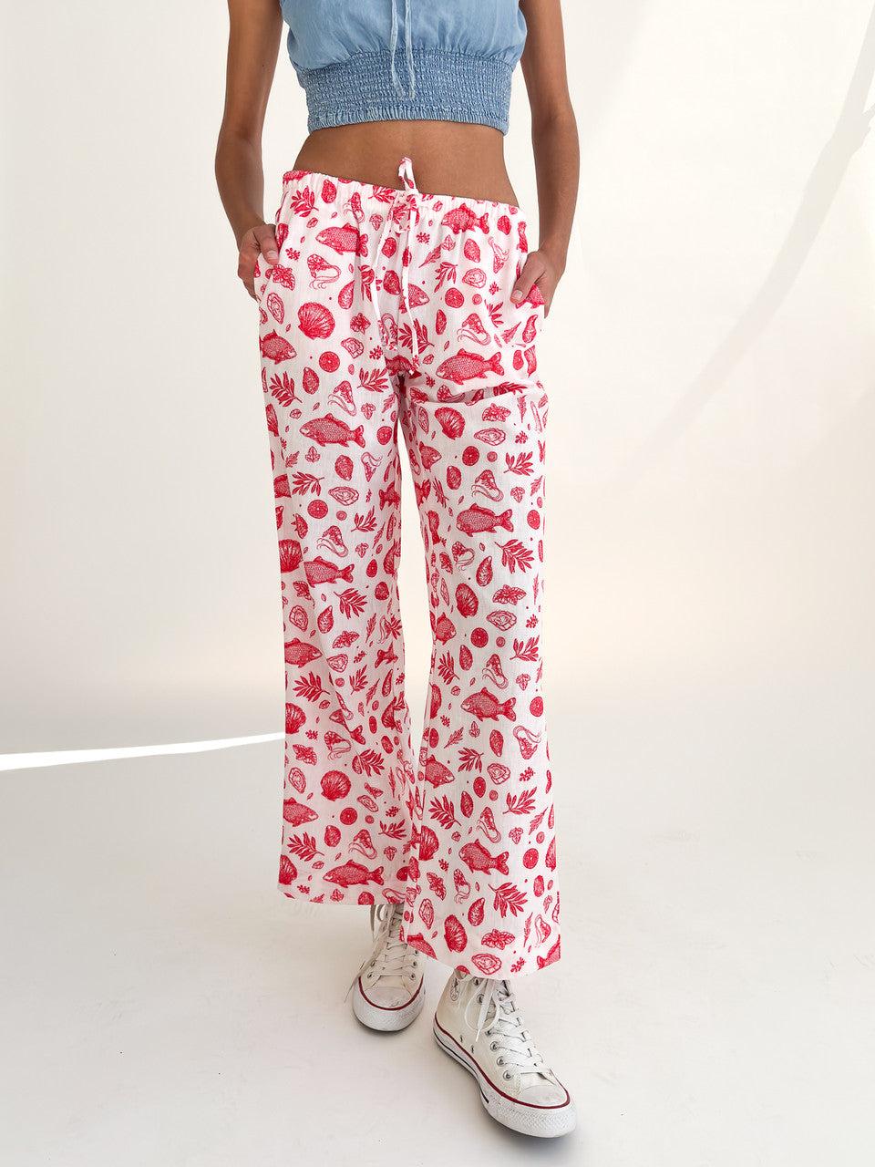 Ocean Life Printed Beach Pants Product Image