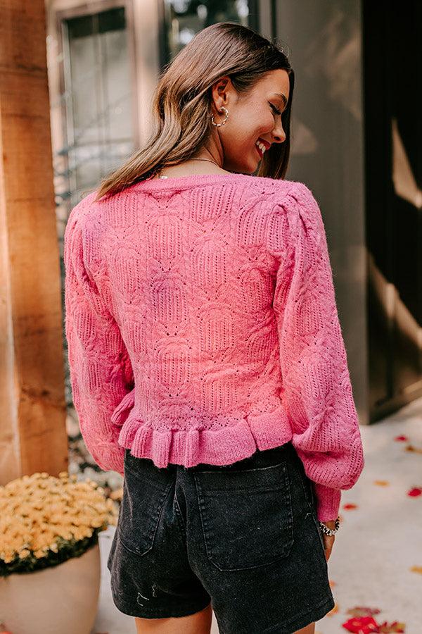 Flirty Feeling Knit Sweater Top in Blush Product Image