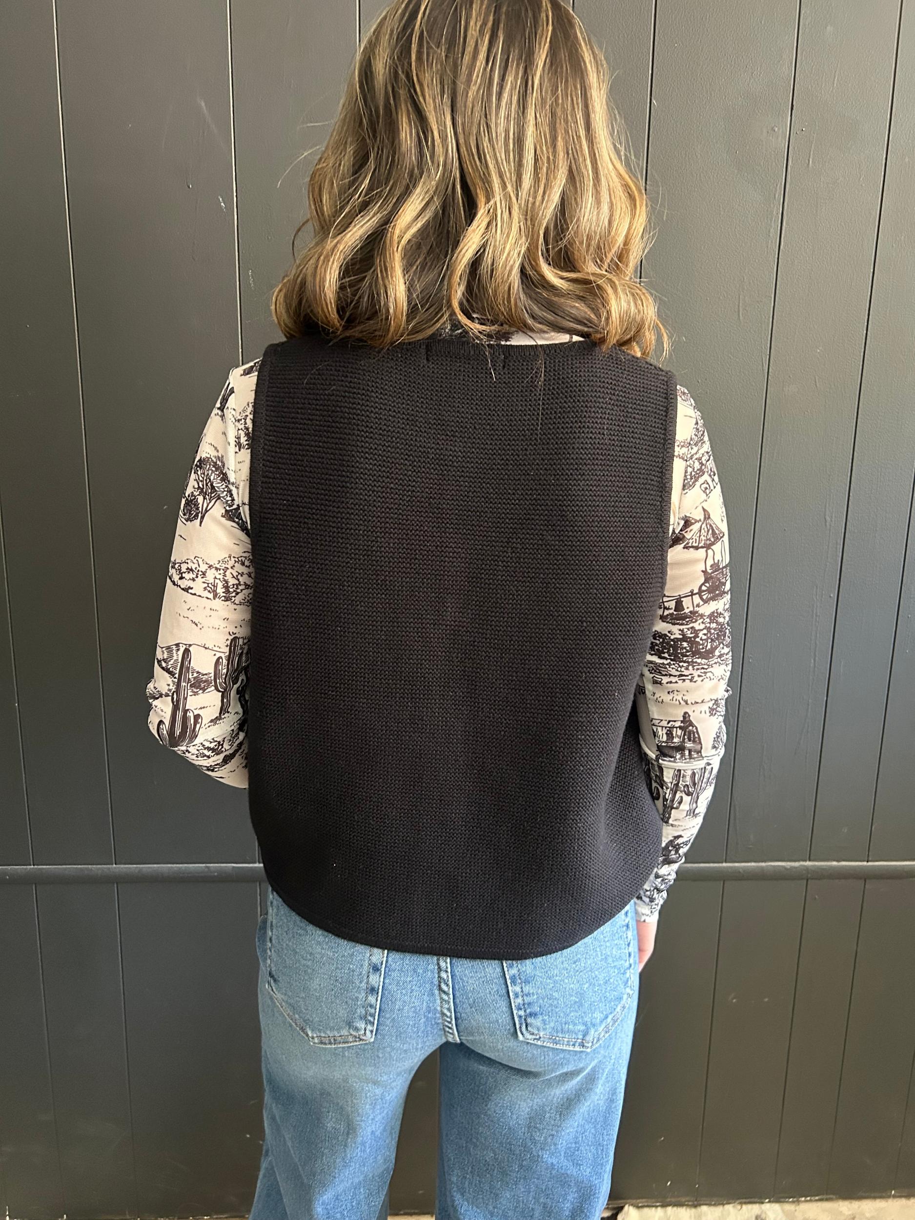 Madfit Front Tie Sweater Vest- 2 Colors Product Image