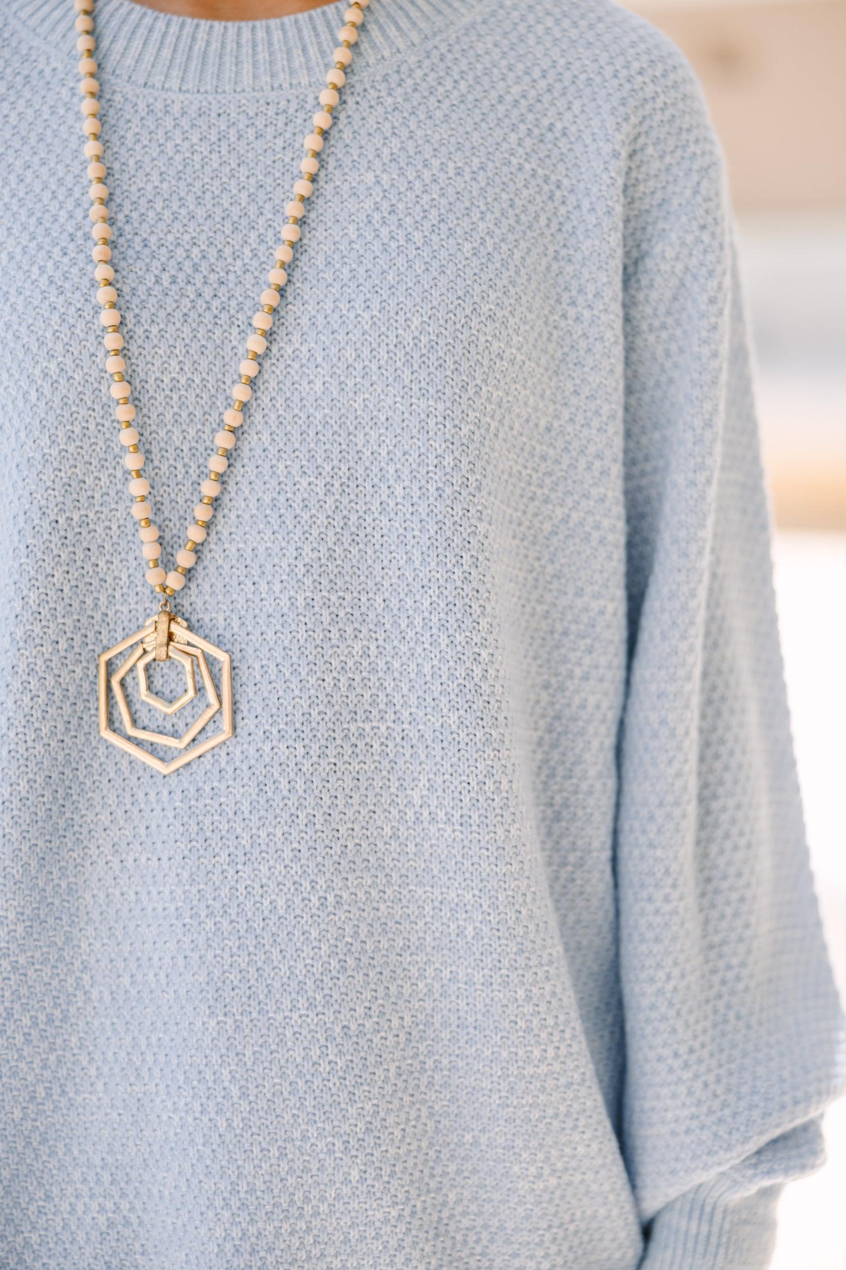 The Slouchy Light Blue Bubble Sleeve Sweater Female Product Image