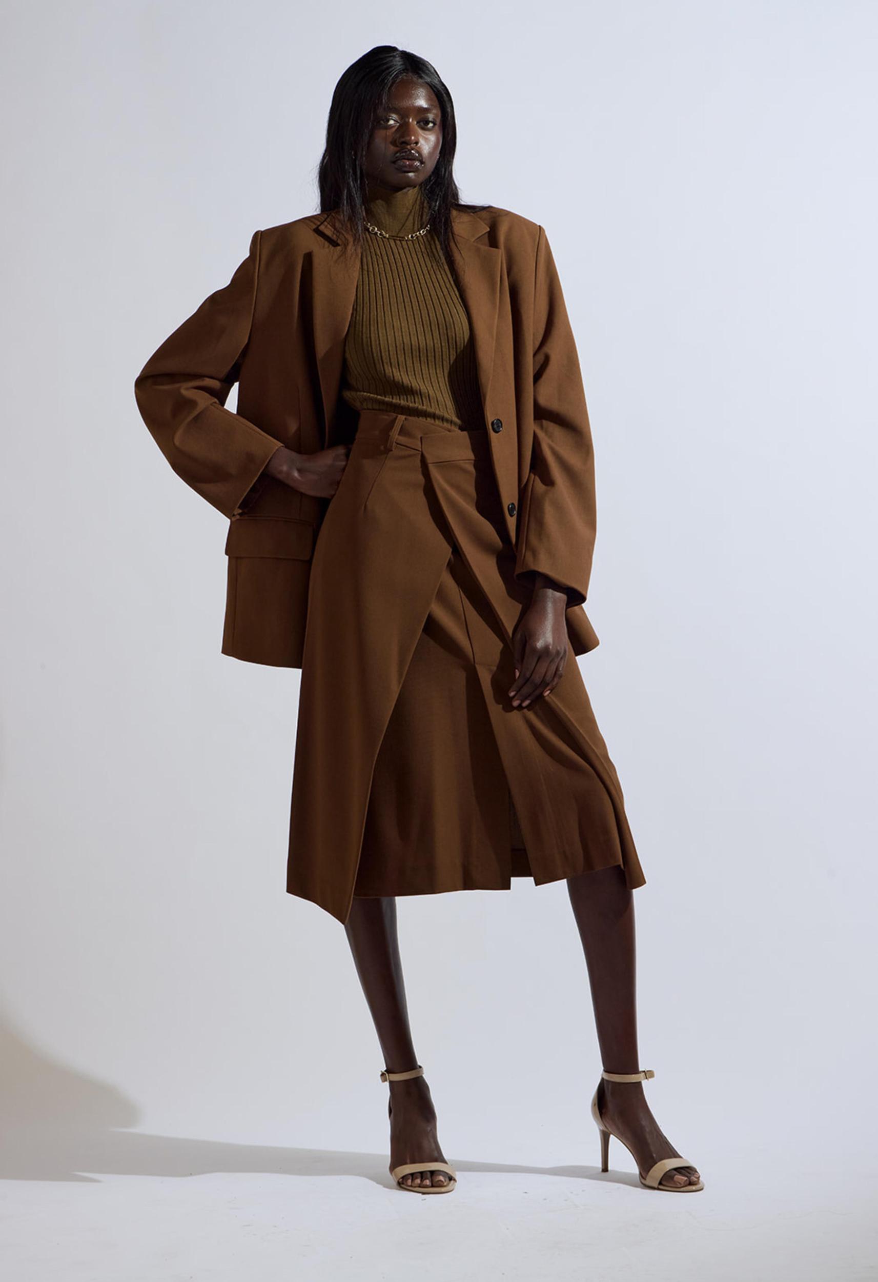 Foldover Brown Skirt Product Image