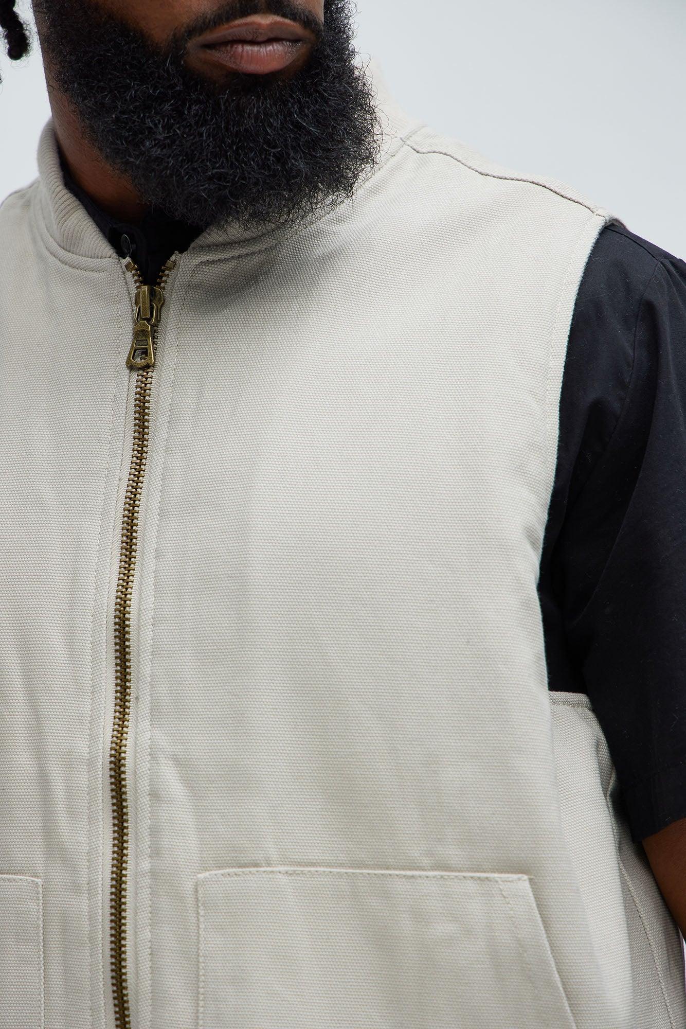 Alexander Utility Canvas Vest - Off White Product Image