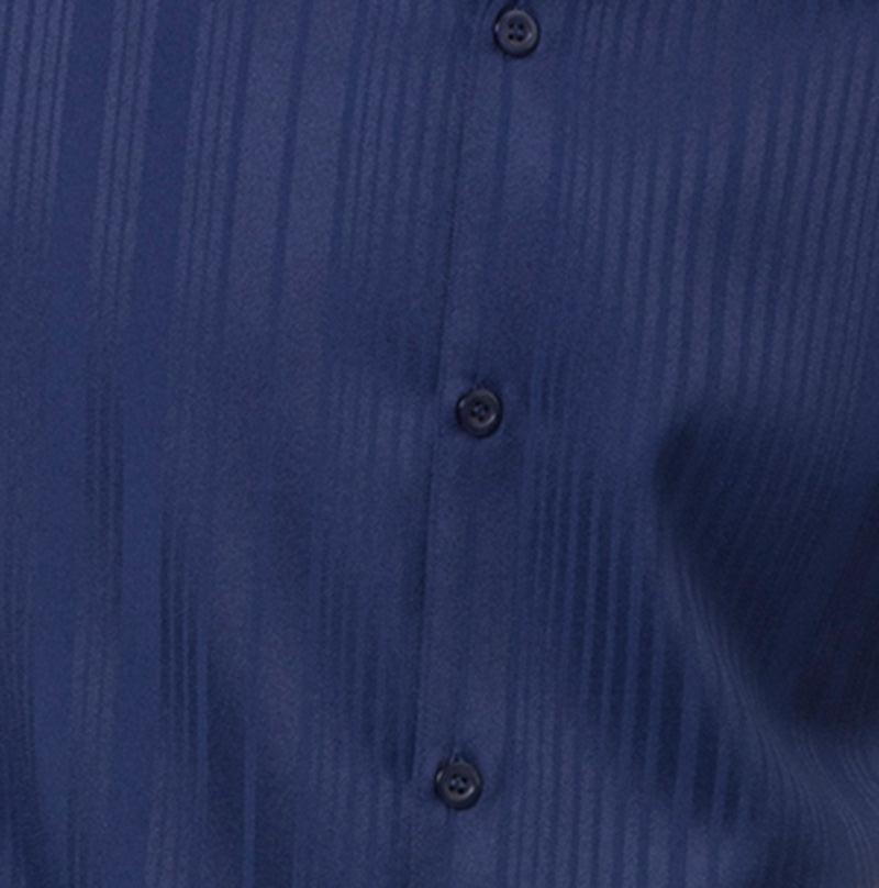 (L/34) Navy Tone-on-tone Vertical Striped Walking Suit 2 Piece Short Sleeve Set Product Image