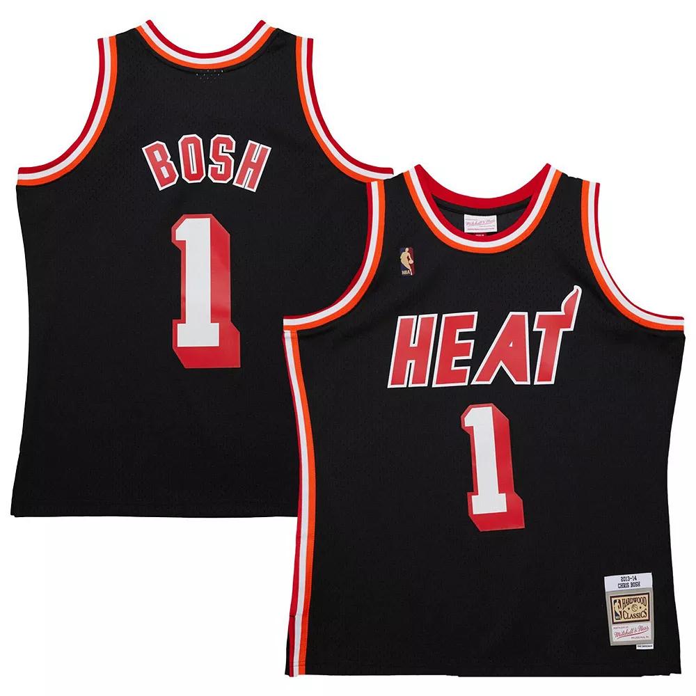 Men's Mitchell & Ness Chris Bosh Black Miami Heat 2013/14 Hardwood Classics Swingman Jersey,  Product Image