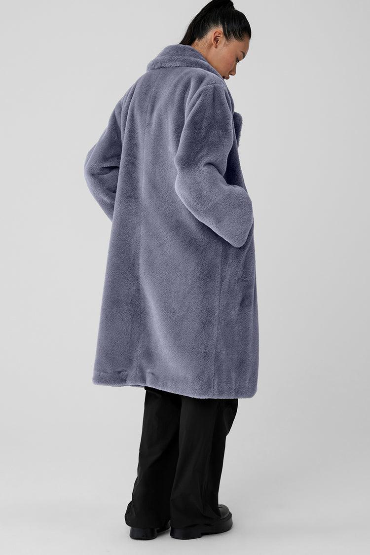 Oversized Faux Fur Trench - Fog Product Image