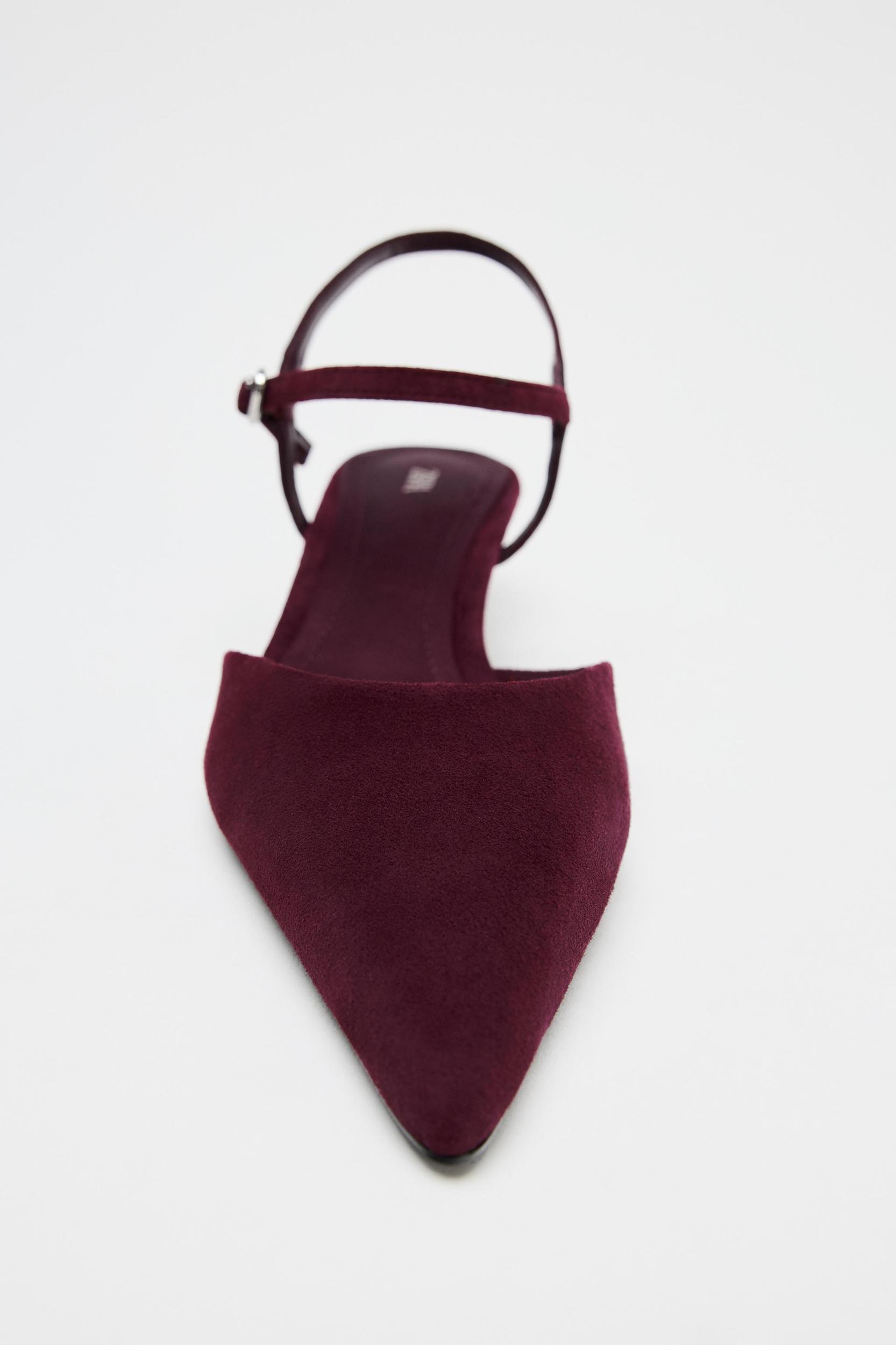 SUEDE KITTEN HEEL SLINGBACKS Product Image