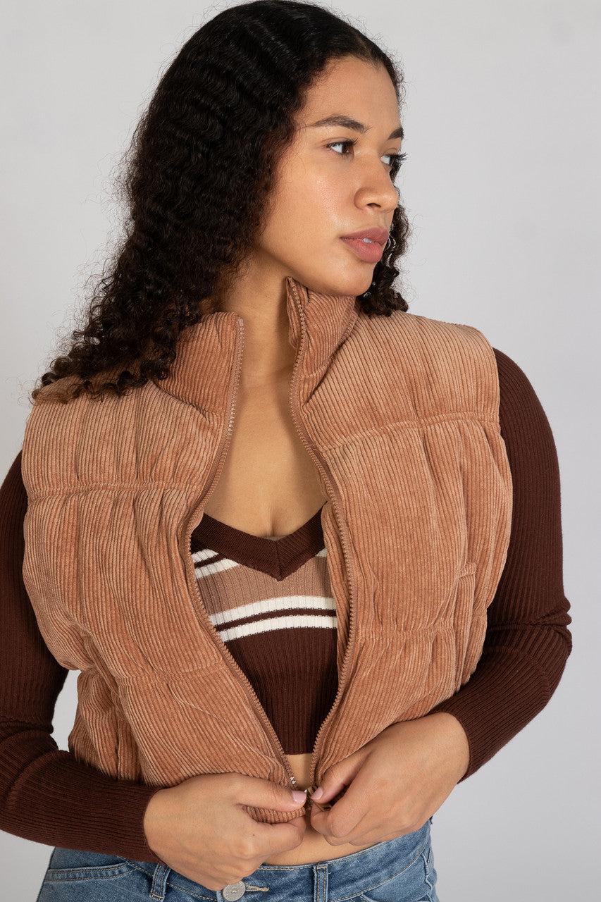 Corduroy Puffer Vest Product Image