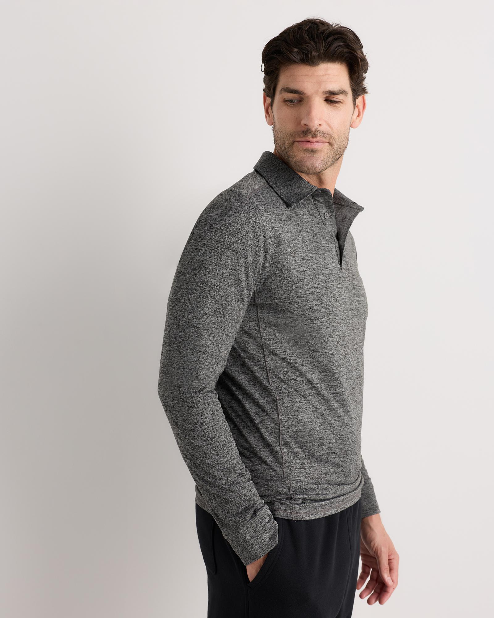 Quince | Men's Flowknit Breeze Performance Long Sleeve Polo Recycled Polyester Product Image