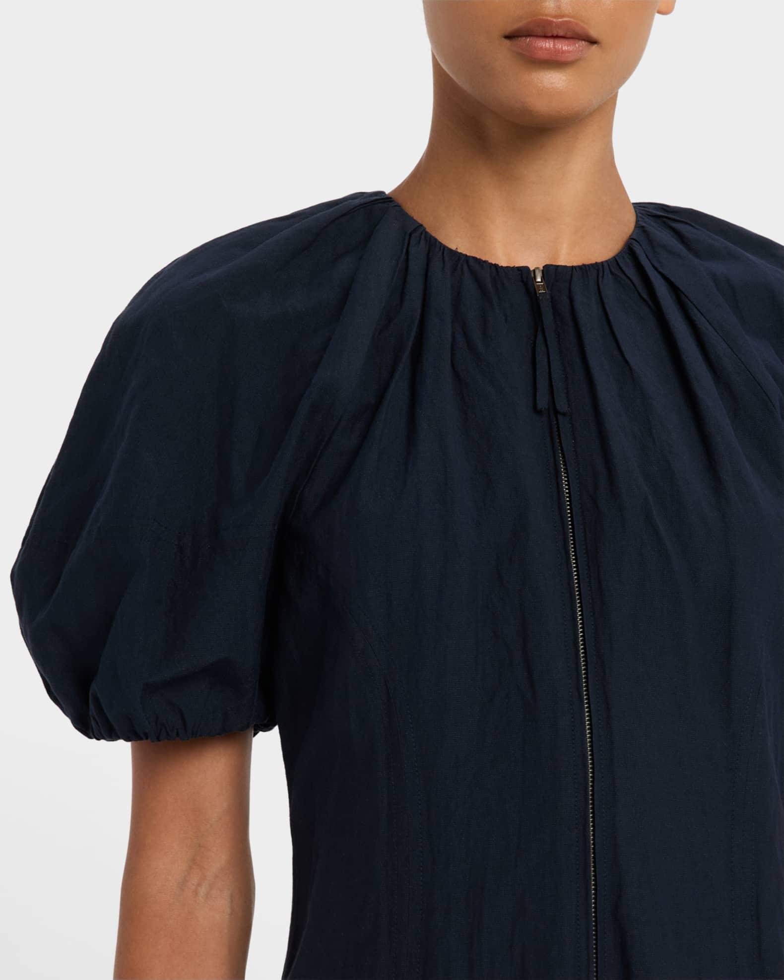 Neli Blouson-Sleeve Ruched Maxi Dress Product Image