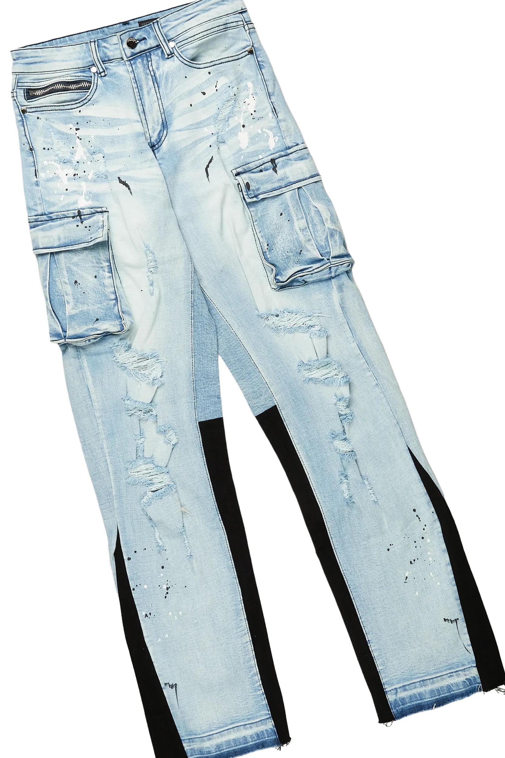 Bubble Royal Blue Hoodie/Baggy Fit Jean Bundle Male Product Image