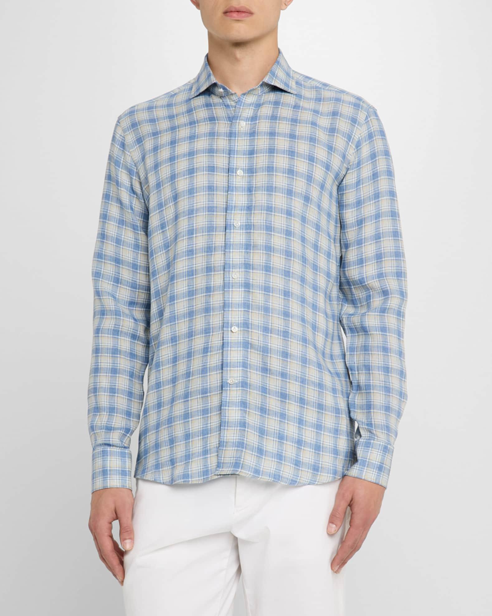 Men's Ravello Linen Plaid Sport Shirt Product Image