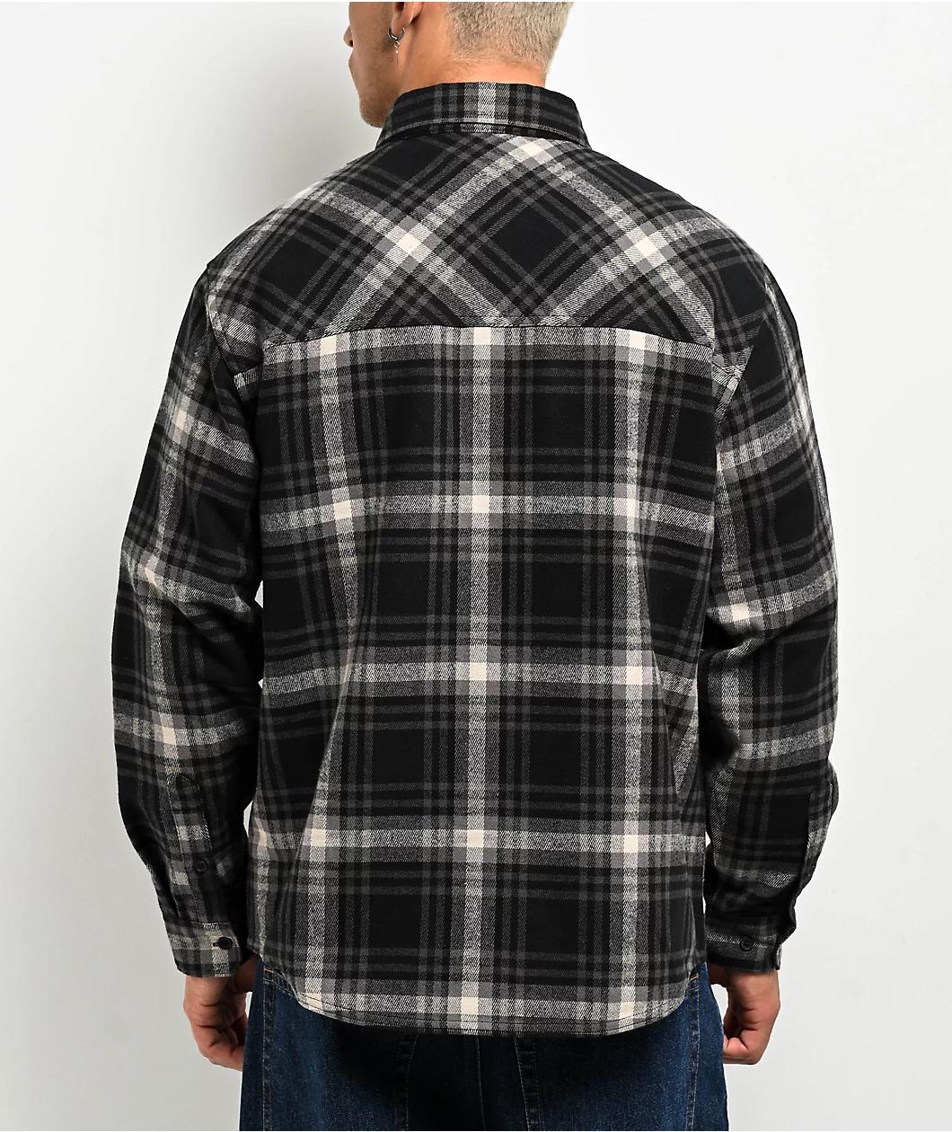 Empyre Browser Black & Grey Plaid Flannel Shirt Product Image