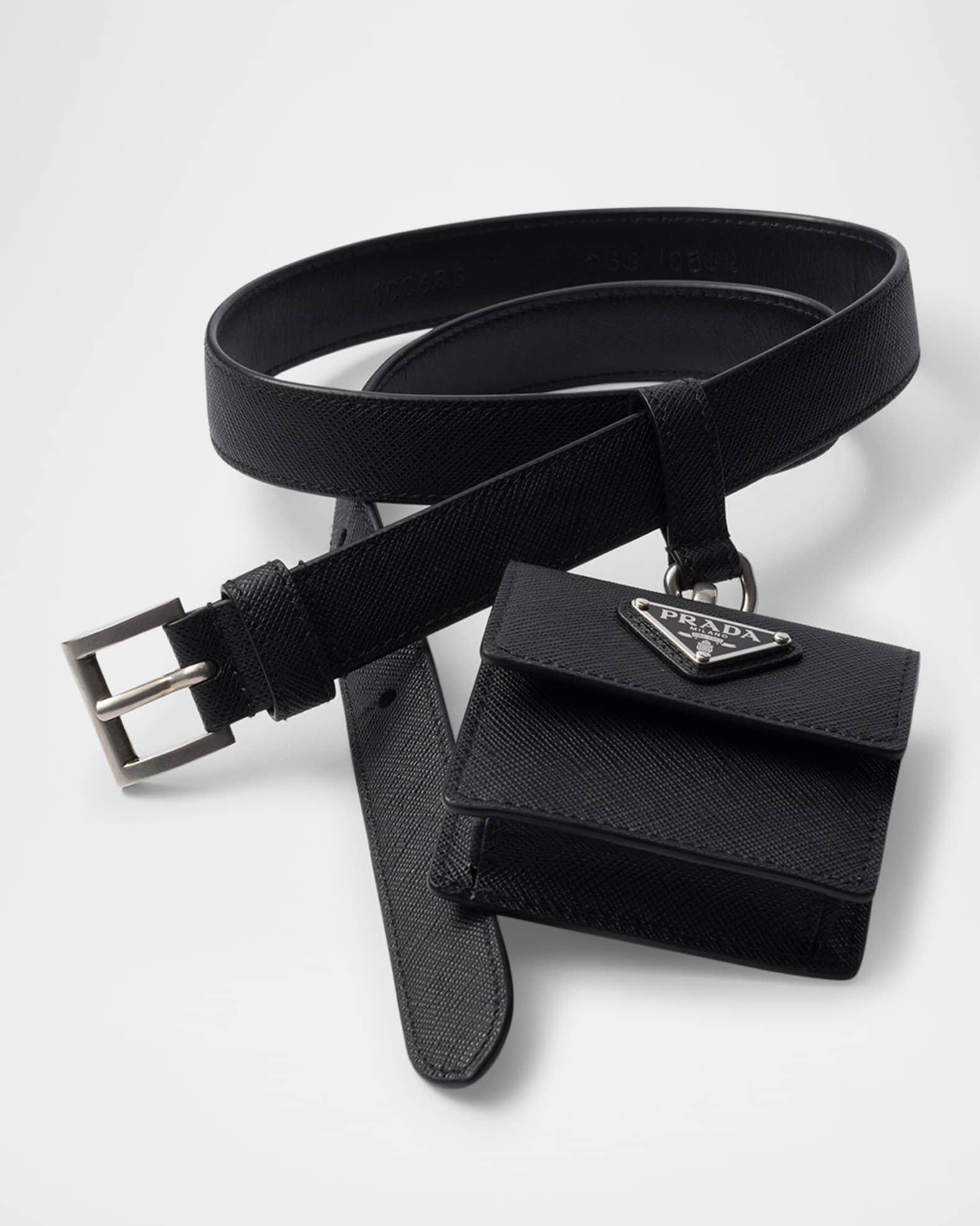 Saffiano Leather Belt With Flap Pouch Product Image
