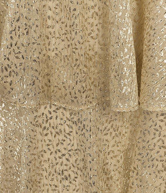 Skies Are Blue Lurex Metallic Shimmer Sweetheart Neck Sleeveless Tiered Maxi Dress Product Image