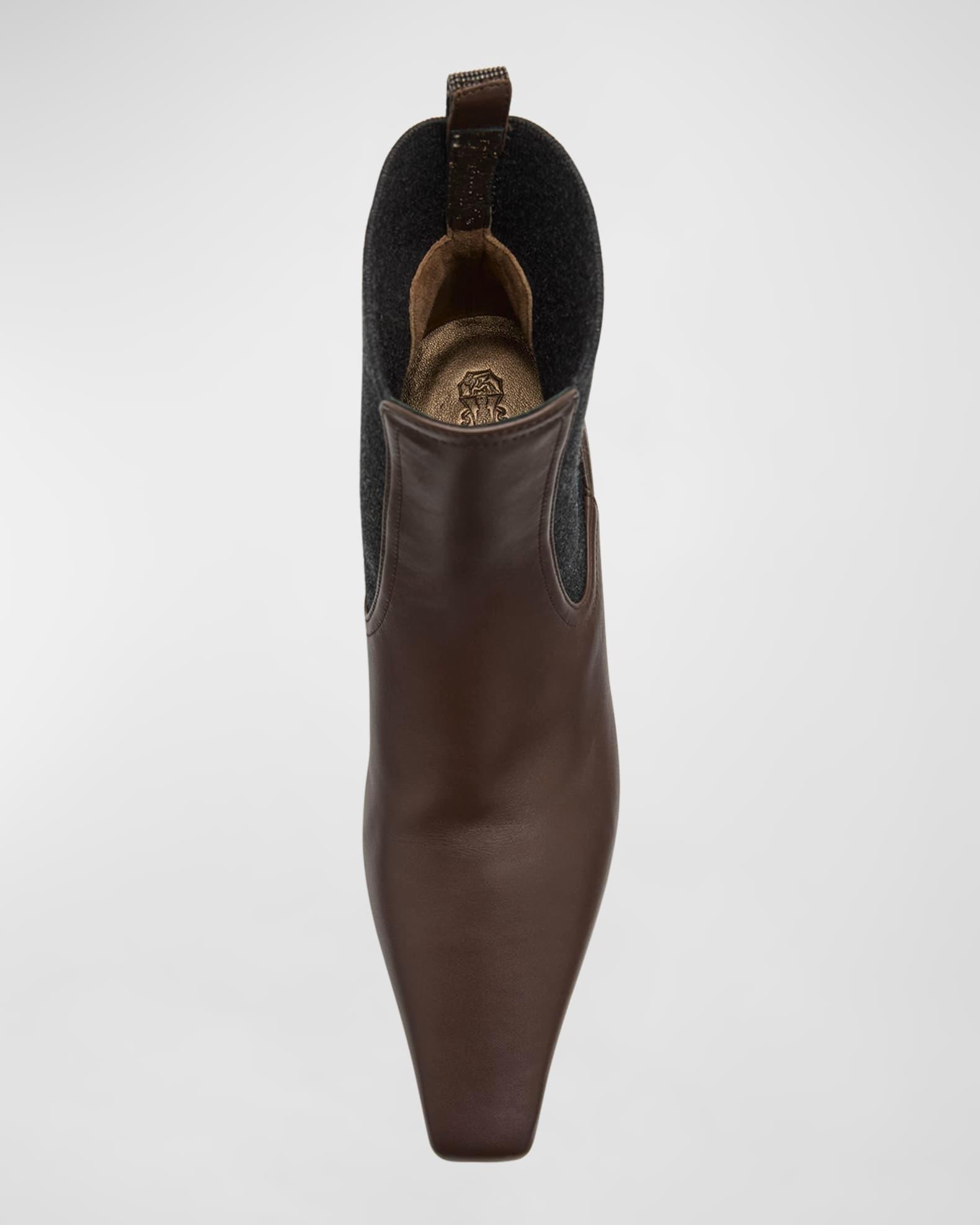 Leather Monili Comma-Heel Ankle Boots Product Image