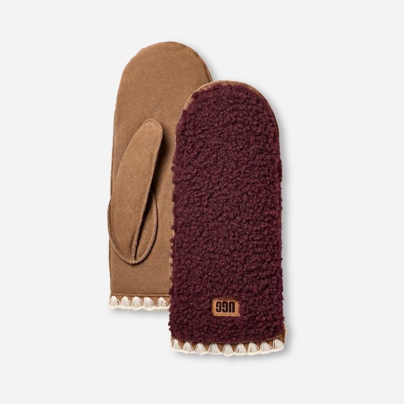 UGG Womens UGGfluff Scalloped Mitten Leather/Fleece Product Image