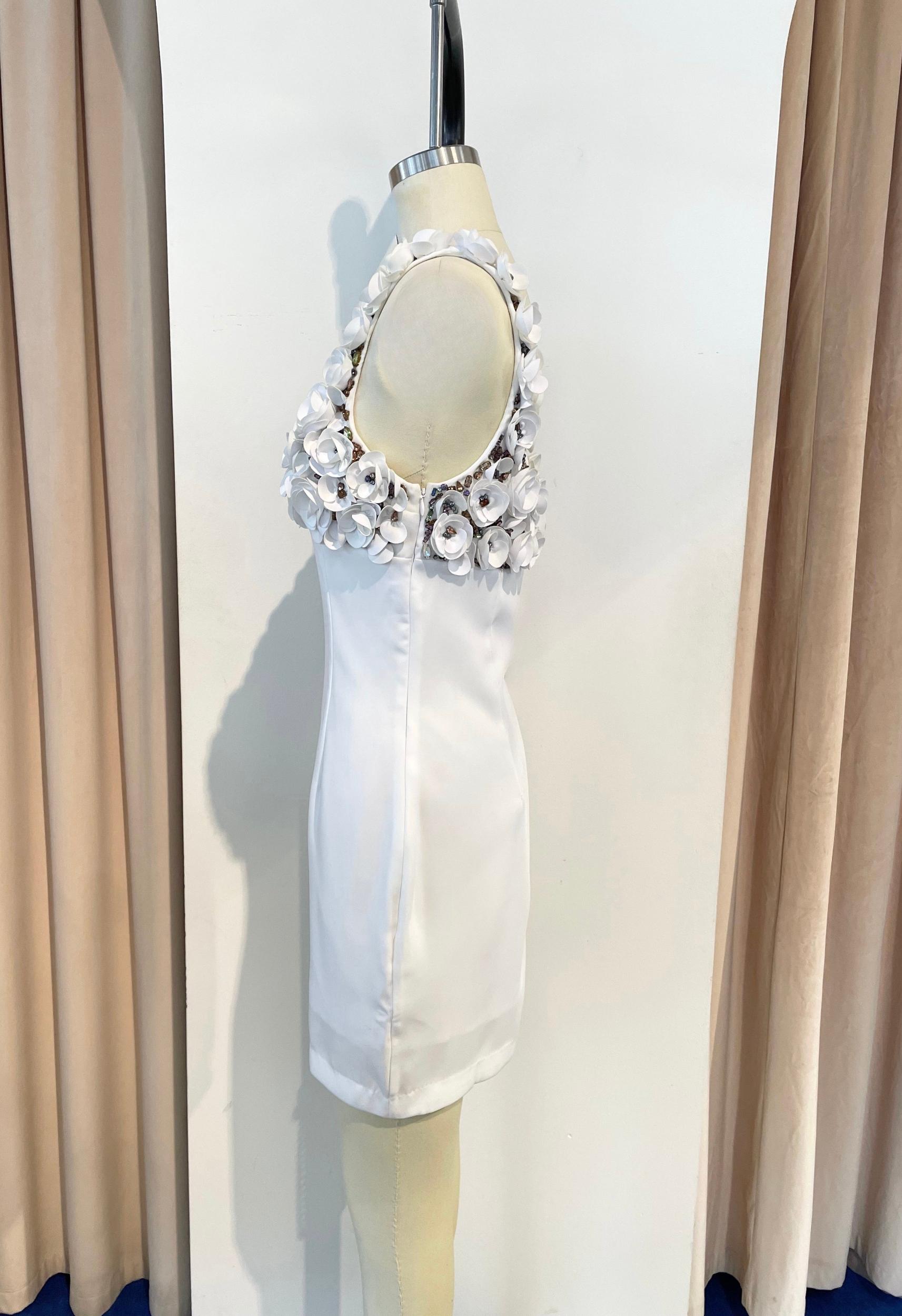 Floral White Mini Dress Product Image