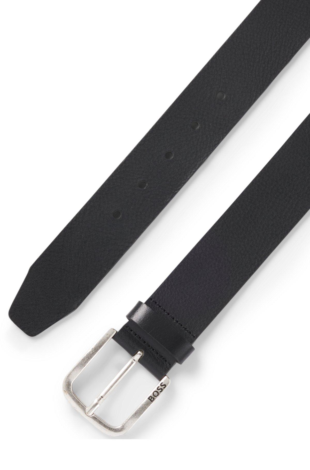 Buffalo-leather belt with branded pin buckle Product Image