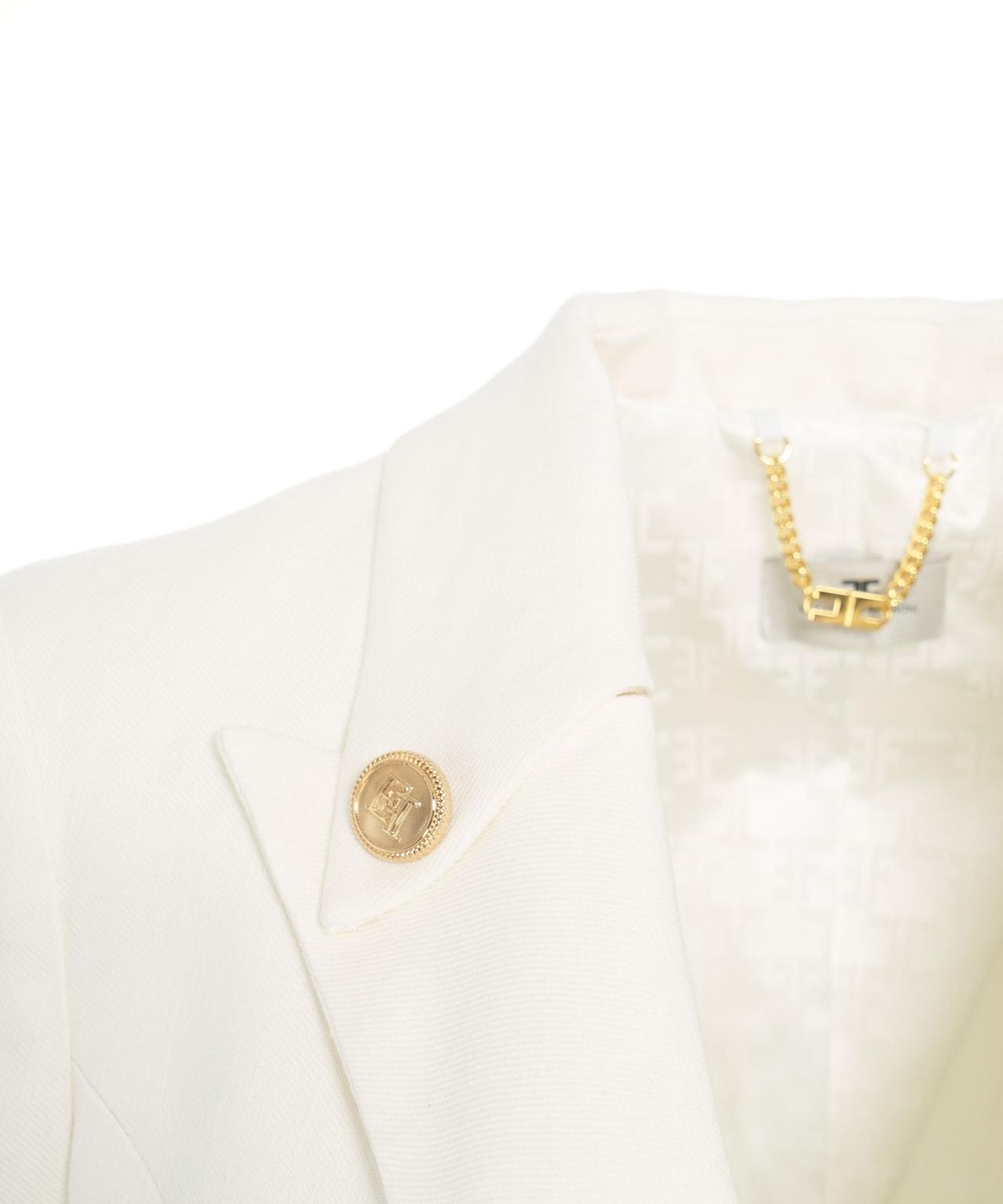 Double-breasted blazer in linen blend Product Image