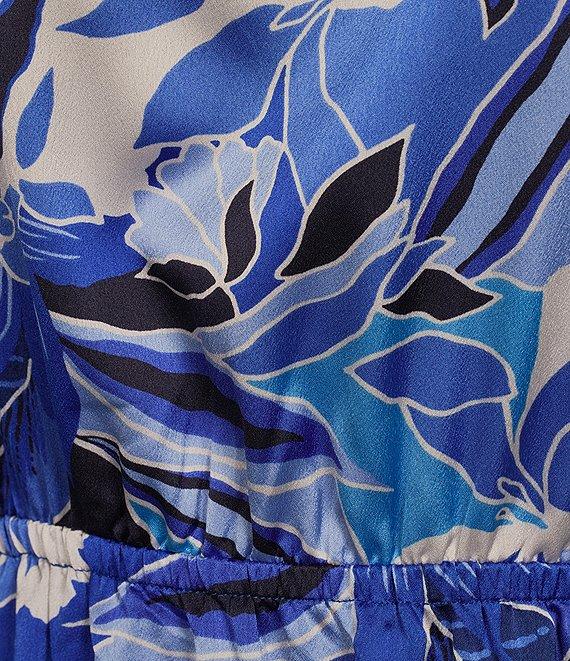 Skies Are Blue Plus Size Printed Tiered 3/4 Sleeve Maxi Dress Product Image