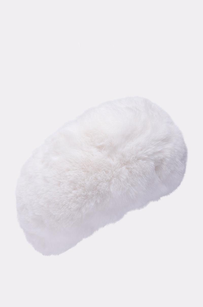 LUXE JENNY FAUX FUR HEADBAND IN WHITE Product Image