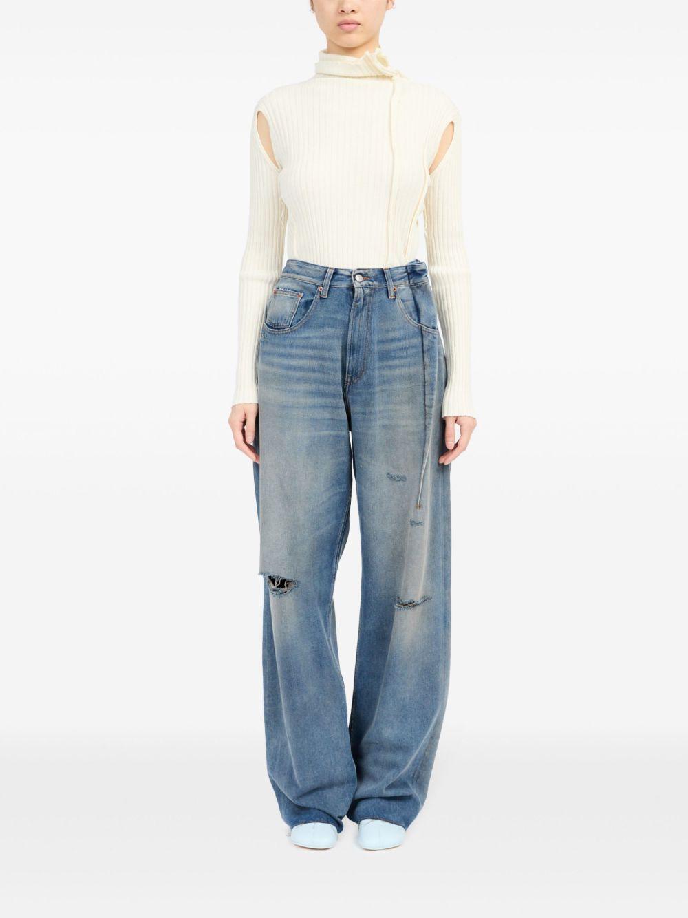pleated bootcut jeans  Product Image