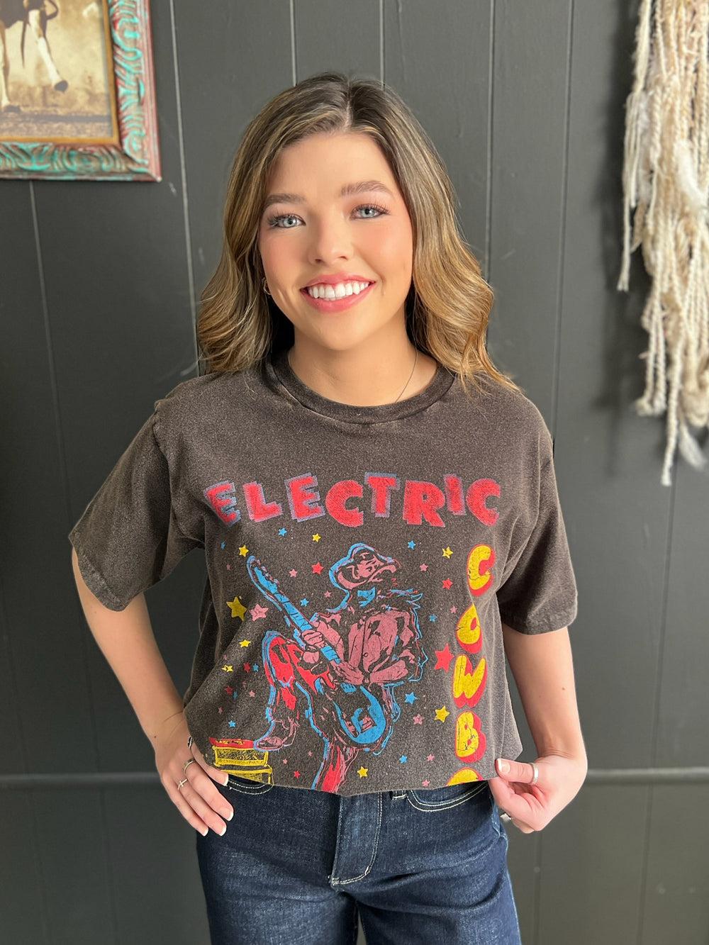 Electric Cowboy Grey Mineral Washed Graphic Tee Product Image