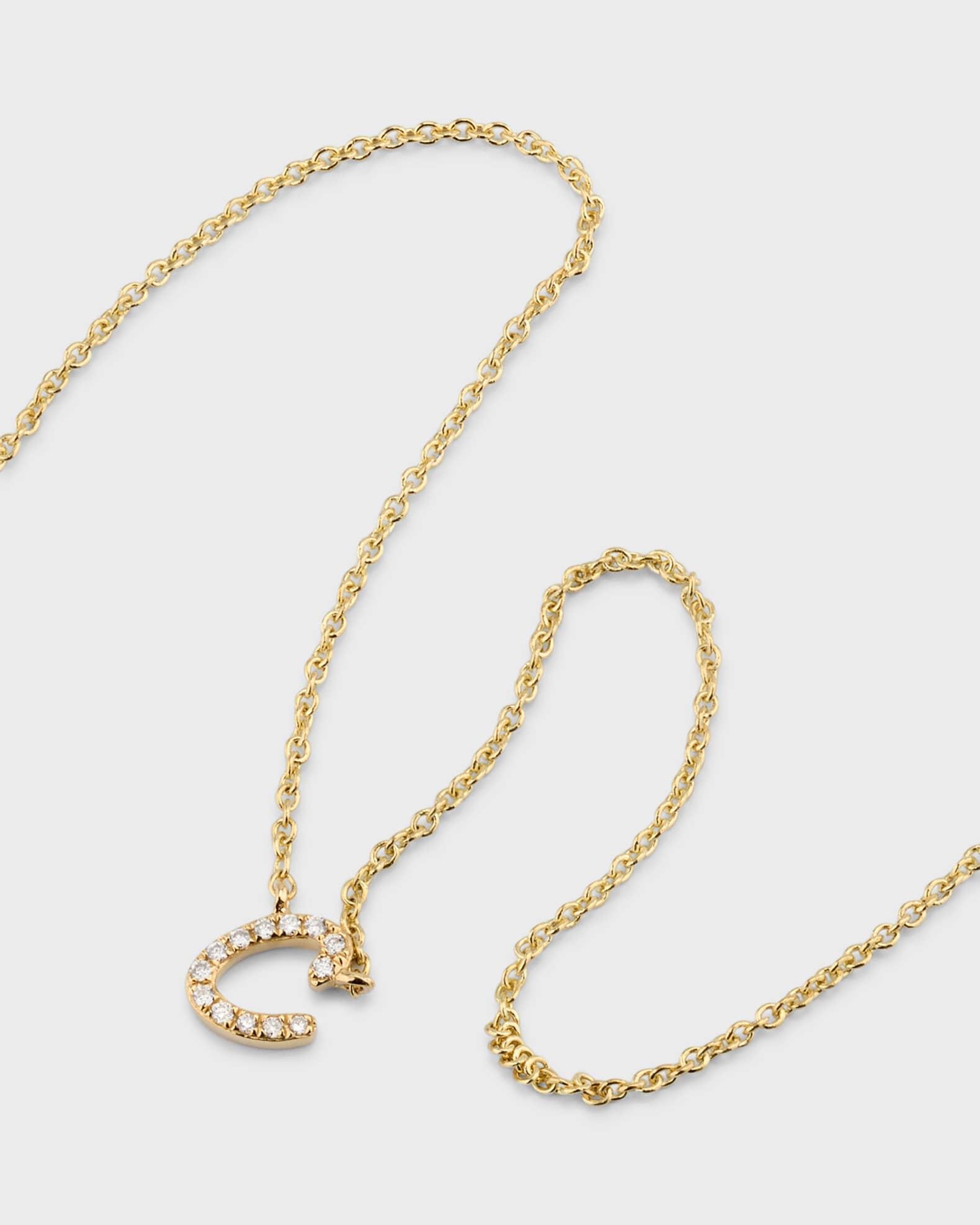 14k Diamond Pave Initial Necklace Product Image