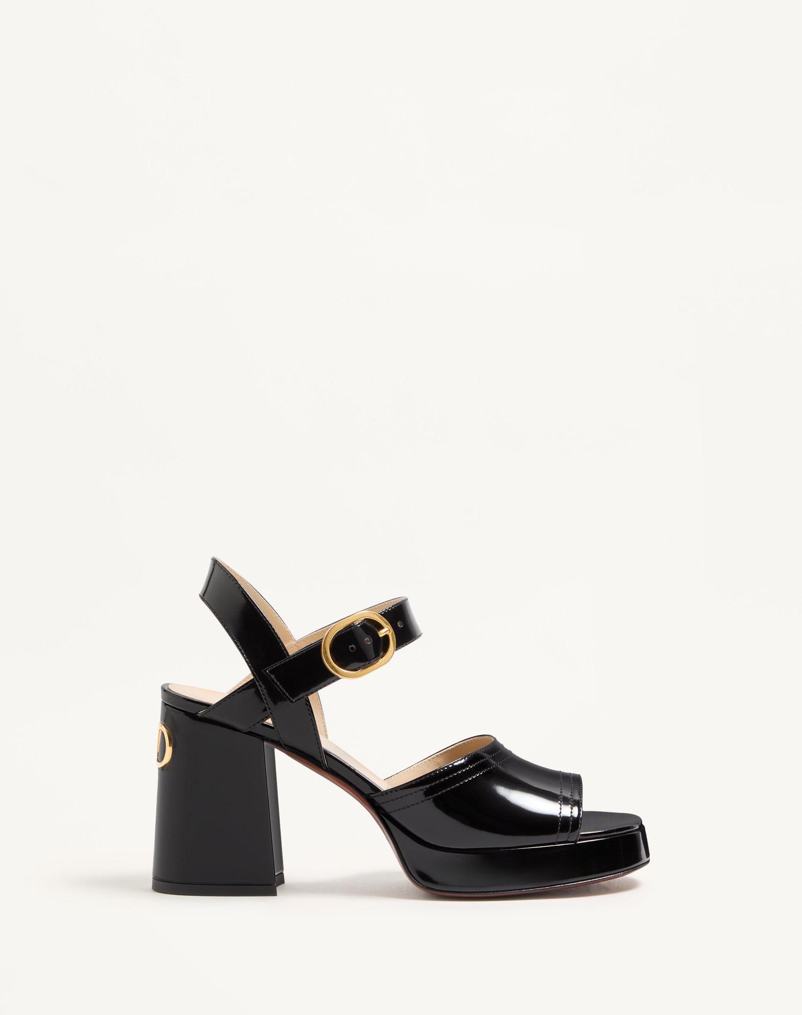 Fawcette Platform Sandal In Polished Calfskin 100Mm Product Image