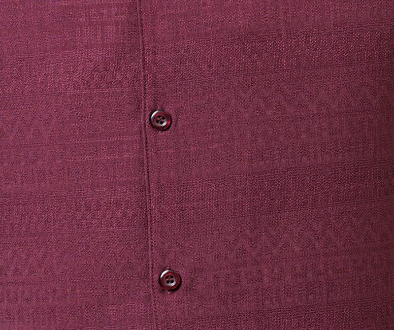 Wine Tone on Tone Detailed Design Walking Suit 2 Piece Short Sleeve Set Product Image