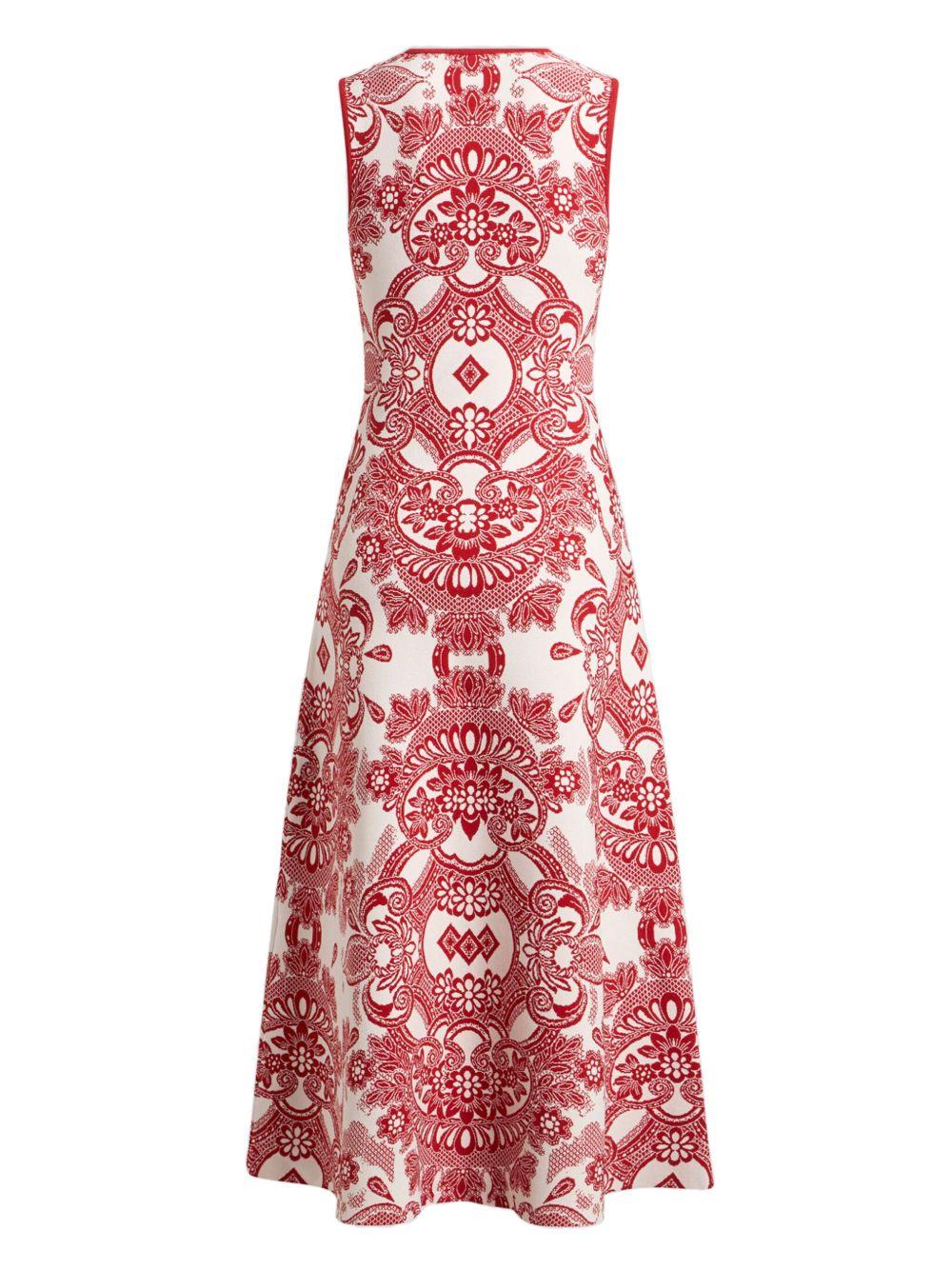patterned-jacquard midi dress Product Image