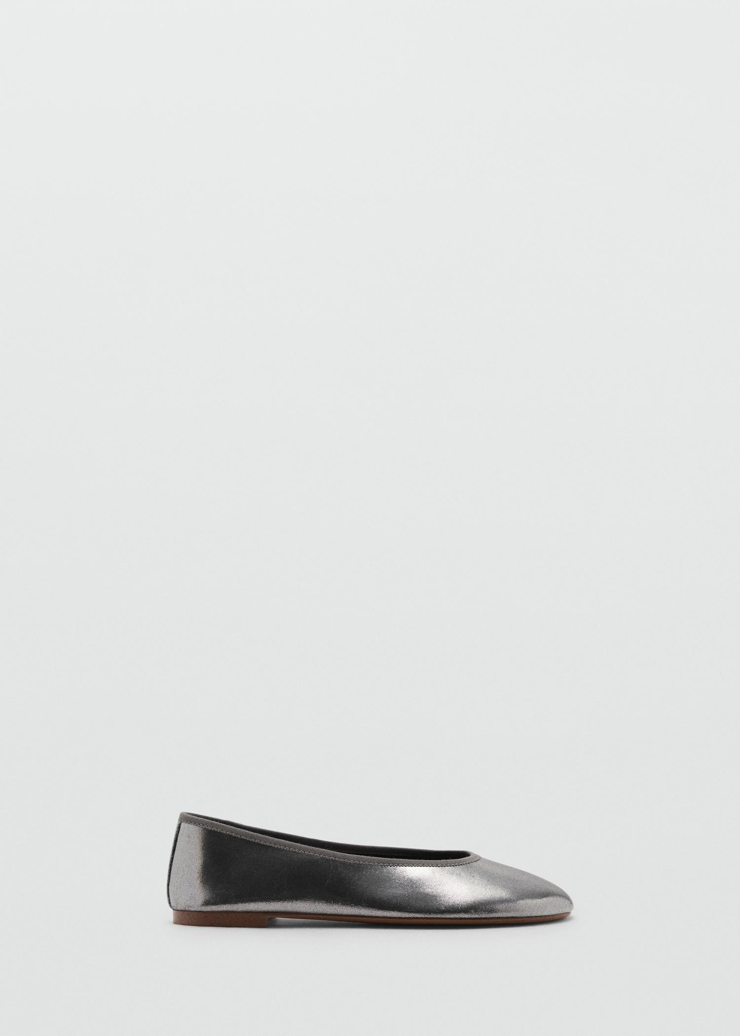 Metallic ballet flats - Women | MANGO USA Product Image