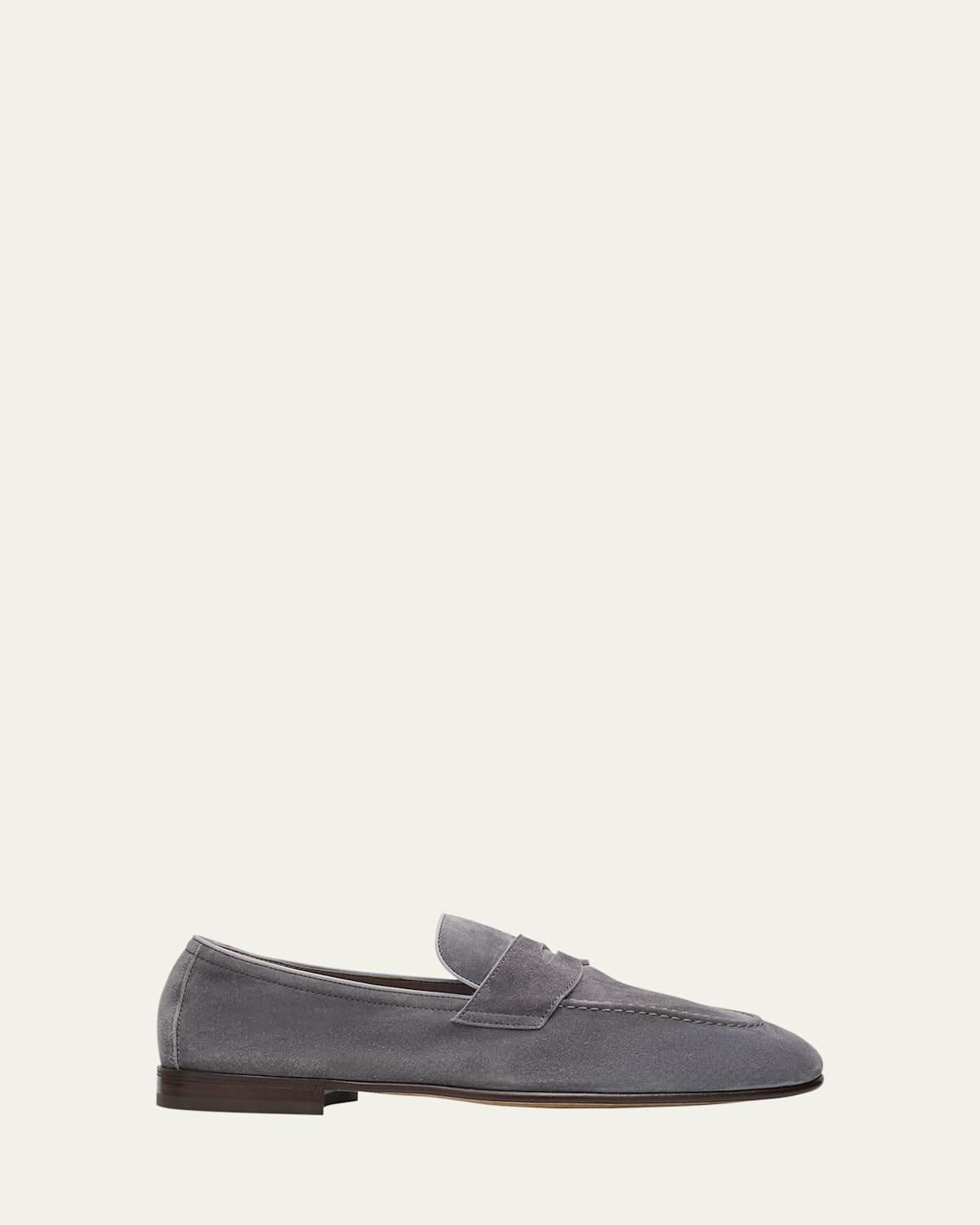 Mens Suede Penny Loafers Product Image