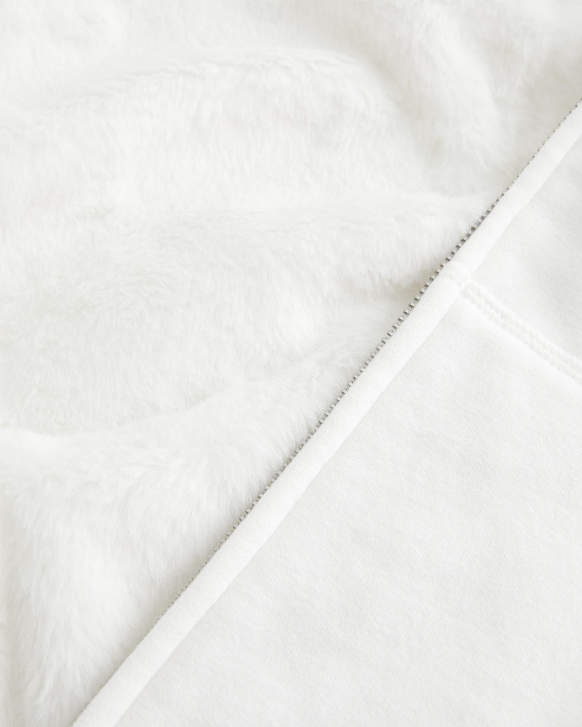 Faux Fur-Lined Zip-Up Hoodie Product Image