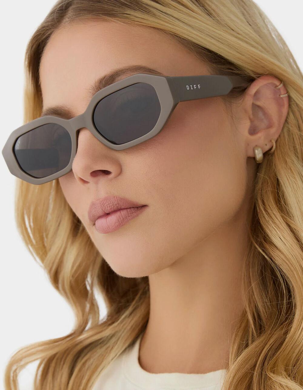 DIFF EYEWEAR Allegra Polarized Sunglasses - STONE Product Image