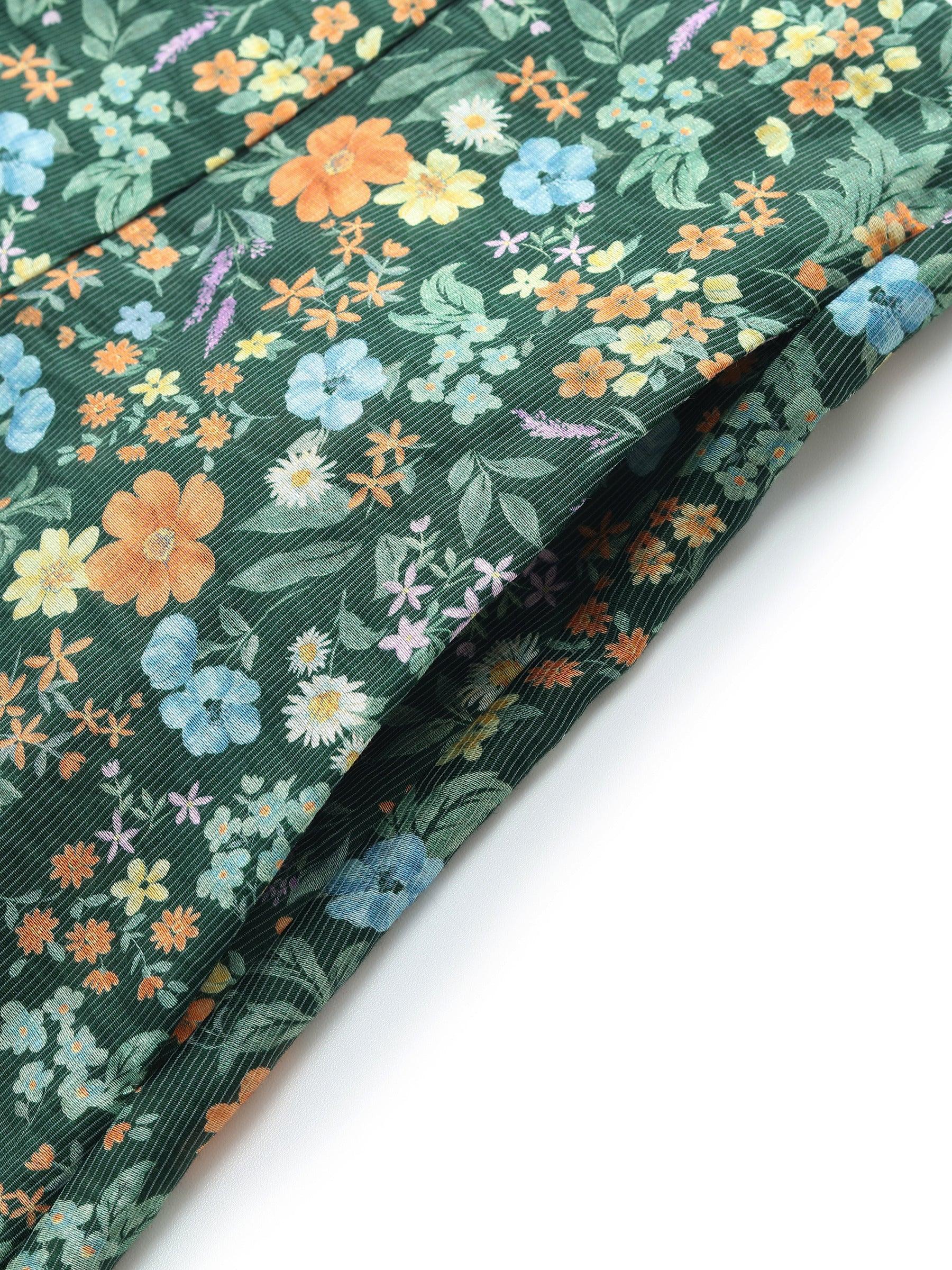 Tencel Blend Floral Print Women A-Line Skirt Product Image