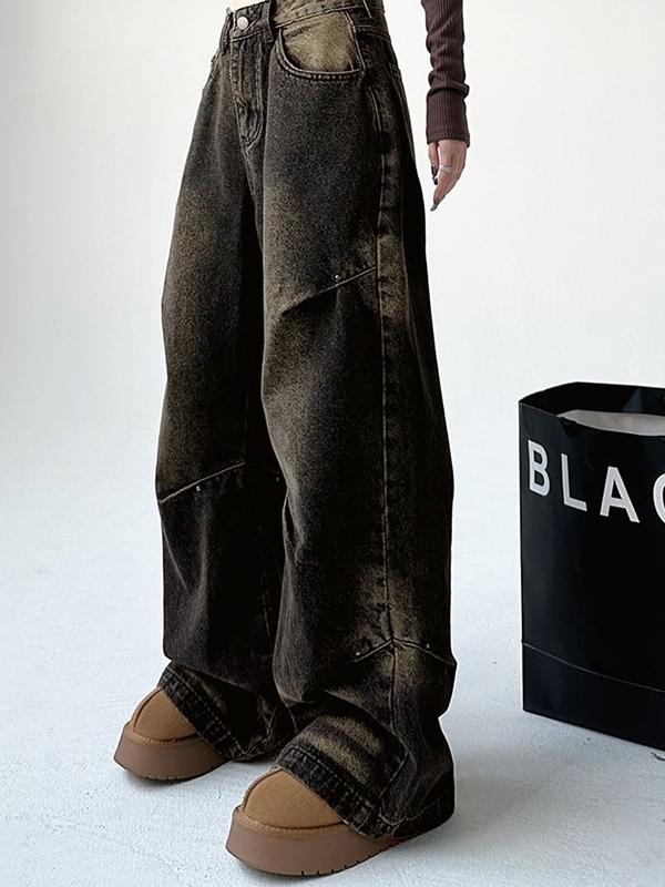 Hip Pop Distressed High Rise Boyfriend Jeans Product Image