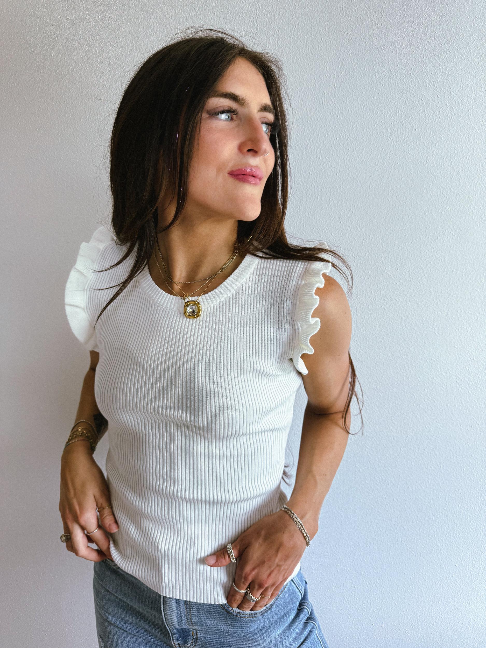 Ruffle Sleeve Tanks Product Image