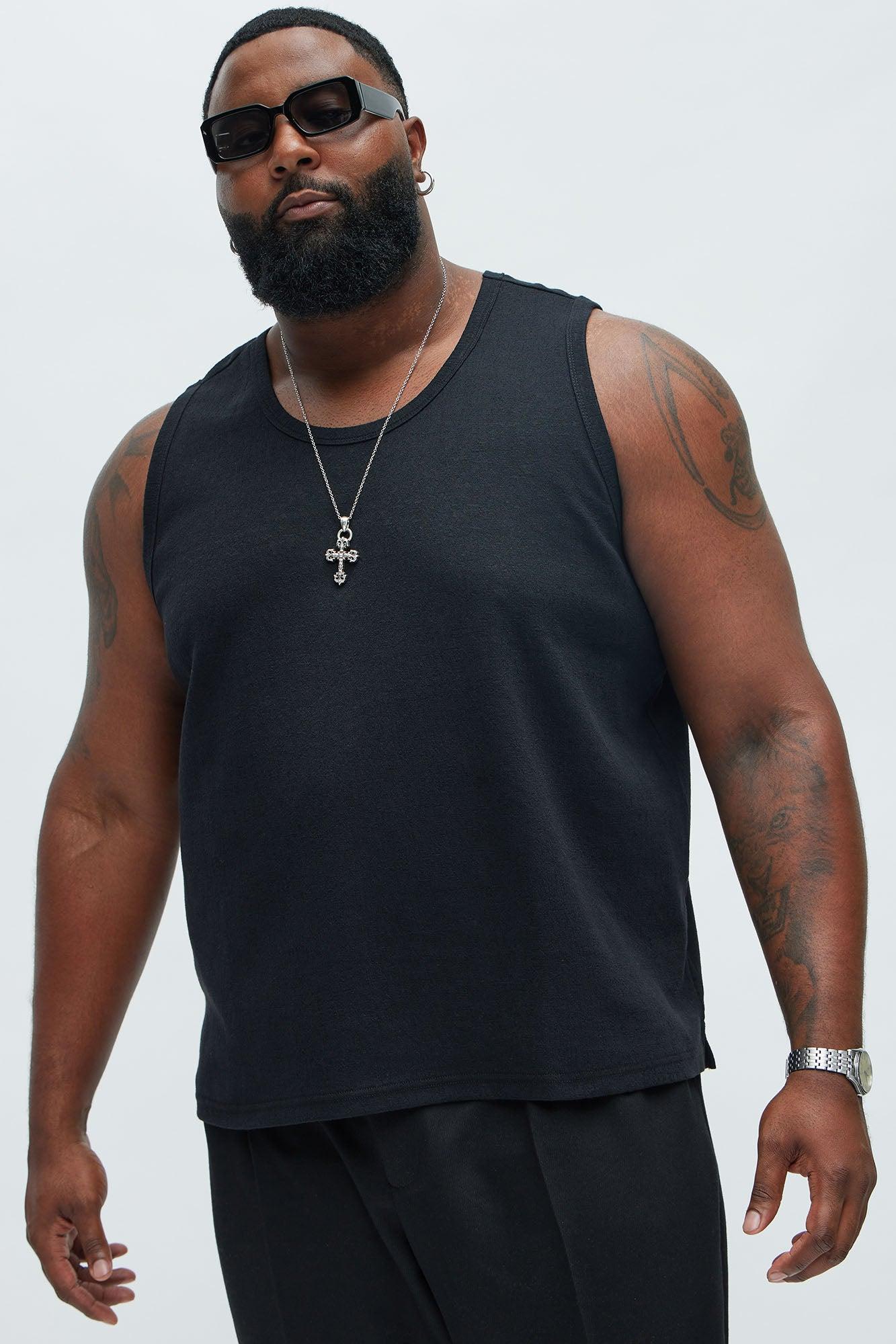 Duval Textured Relaxed Tank - Black Product Image