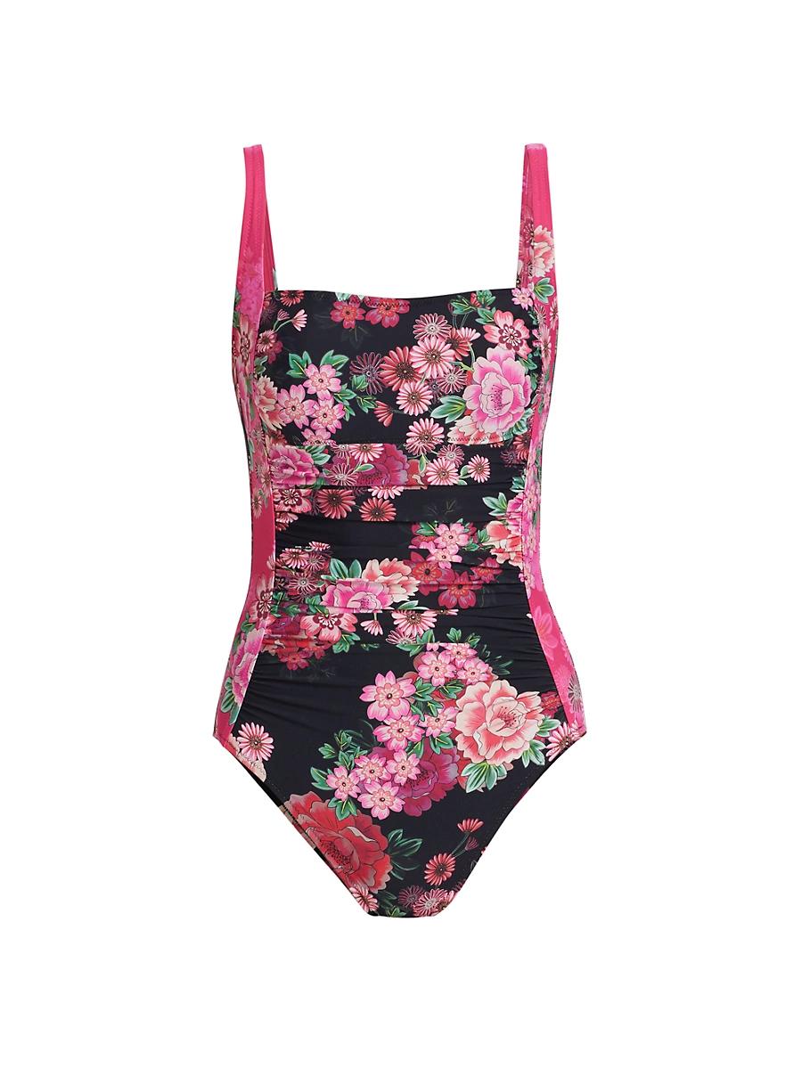 Womens Ruched One-Piece Swimsuit Product Image