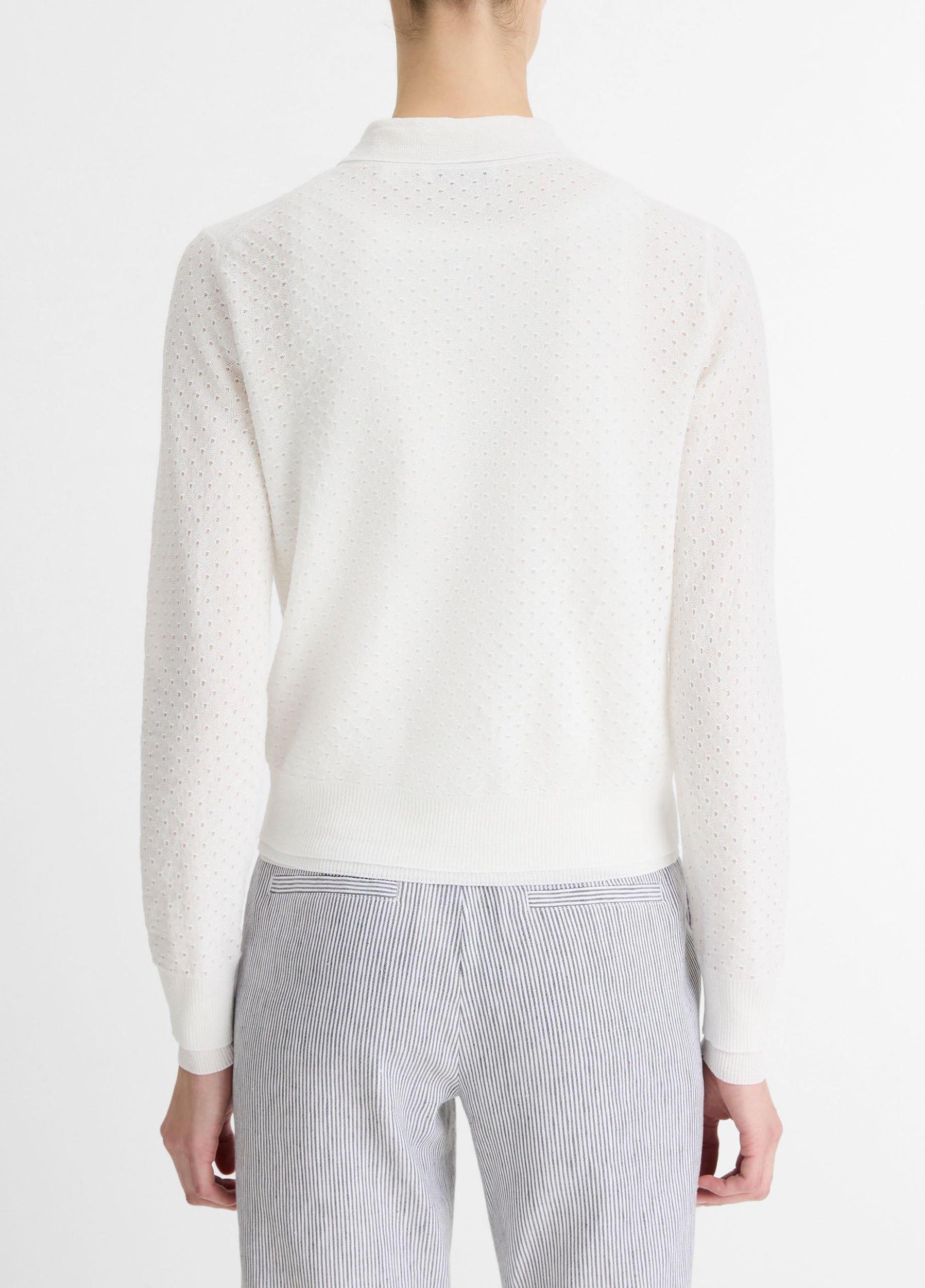 Italian Cotton-Blend Mesh Double-Layer Cardigan Product Image