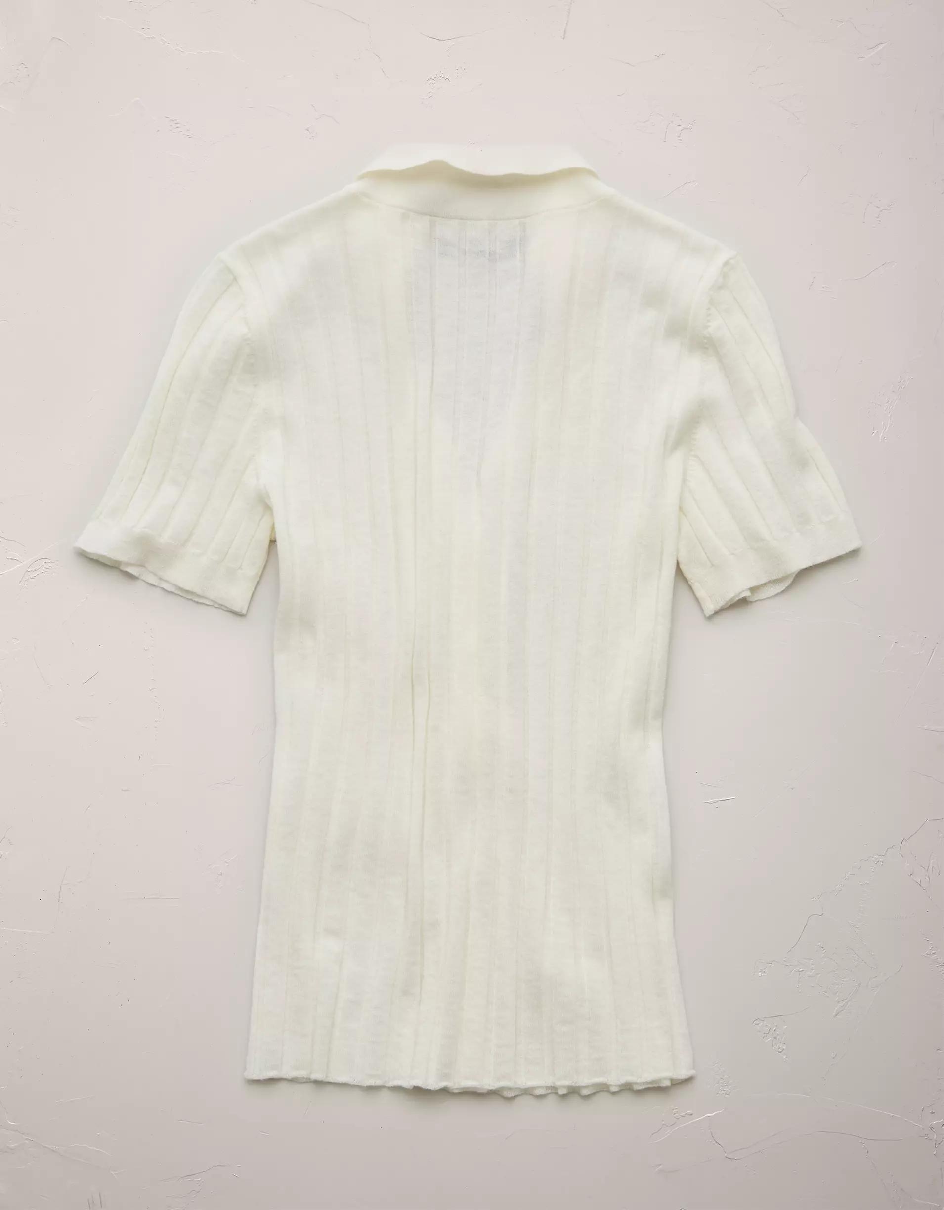 AE77 Premium Wool-Silk Blend Polo Shirt Product Image