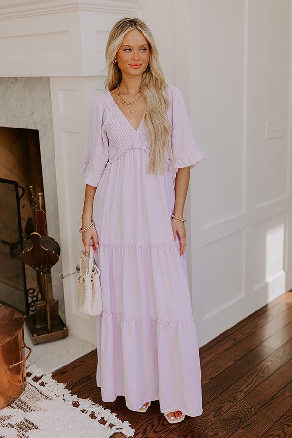 Charming Glance Tiered Maxi Dress in Dusty Purple Product Image