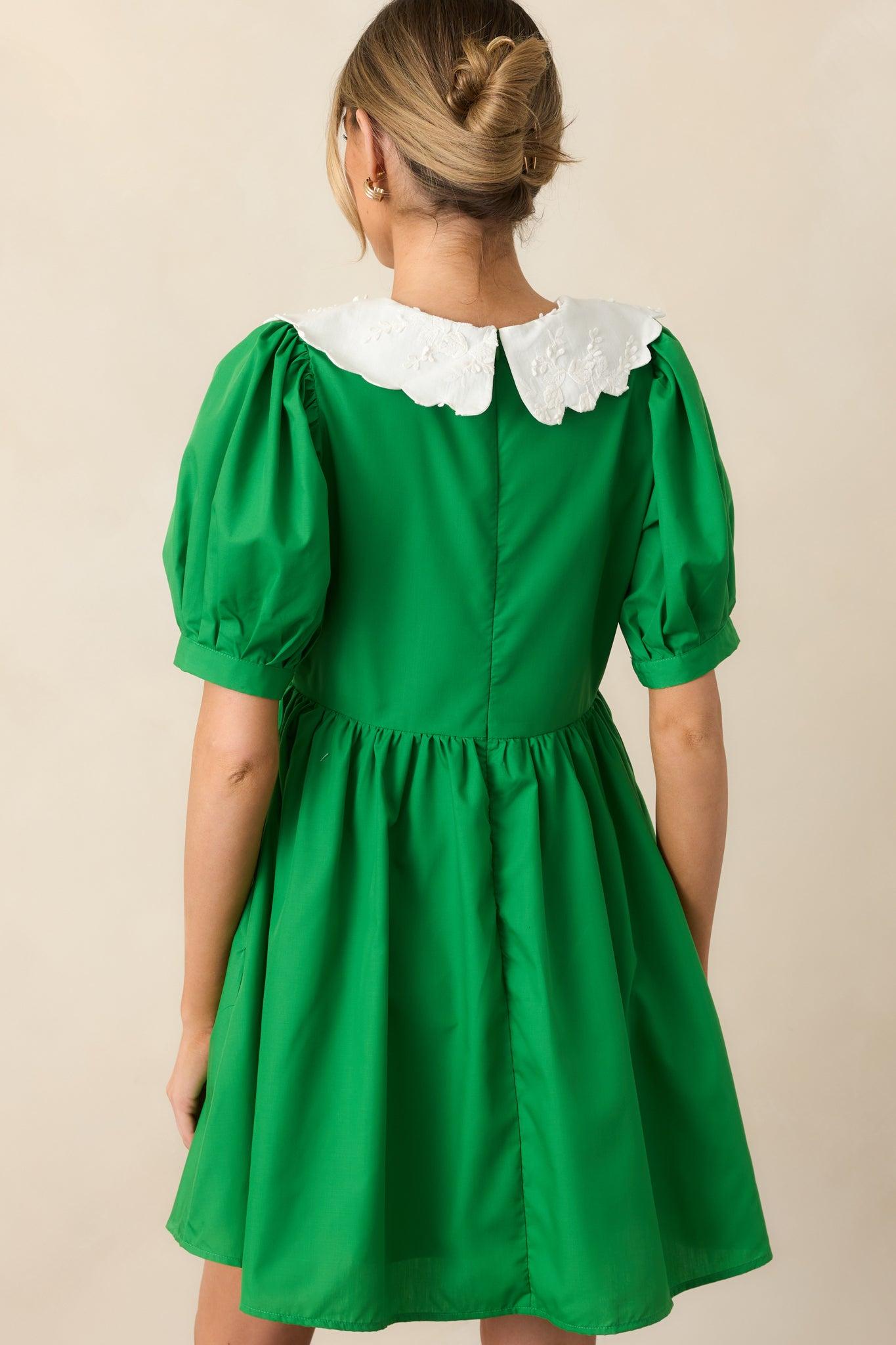 Weekend Brunch Green Collared Mini Dress Product Image