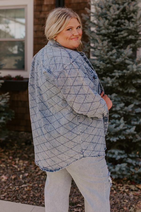 Stop Time Light Weight Denim Jacket in Light Wash Curves Product Image