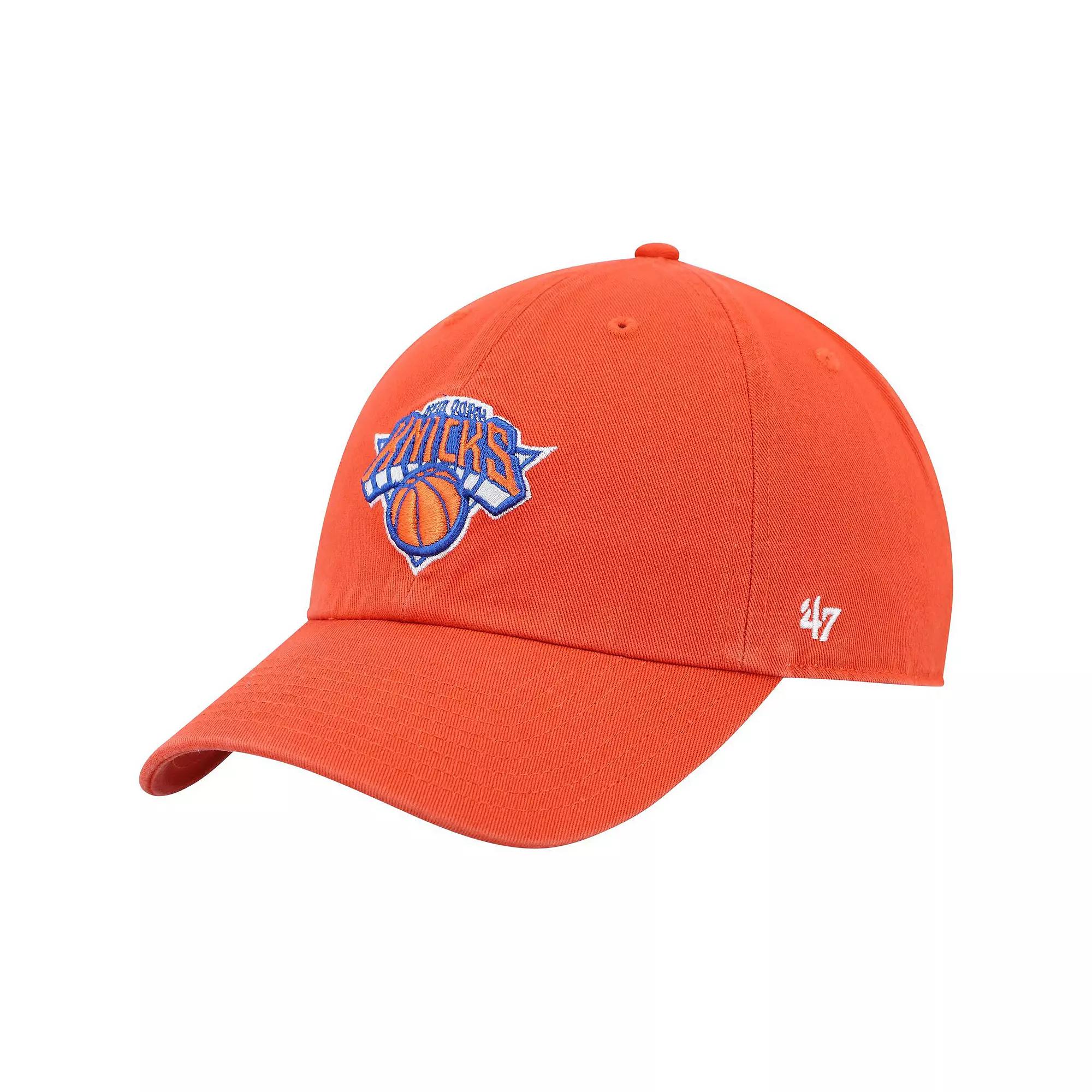 Men's '47 Orange New York Knicks Team Clean Up Adjustable Hat Product Image